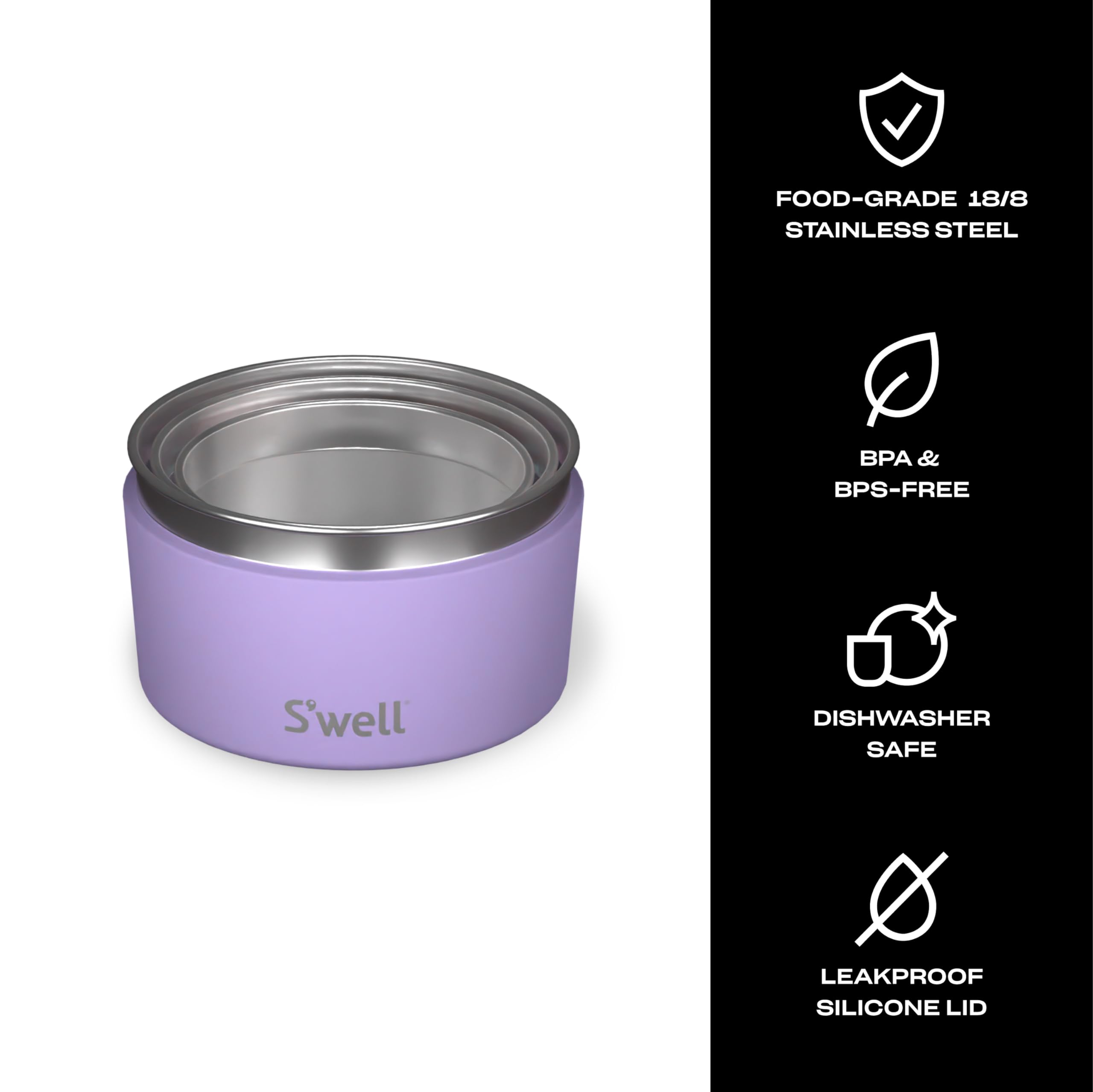 S'Well Stainless Steel Food Canister Set Of Three, 10Oz, 16Oz, And 24Oz, Pastel Paradise, Single Walled Durable Construction, Bp