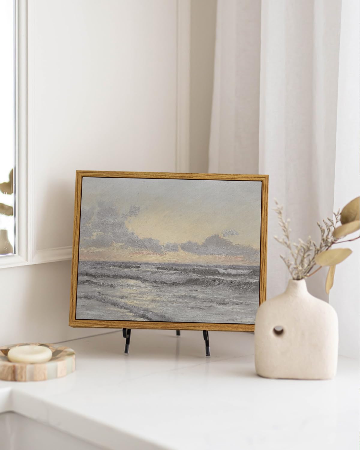 Insimsea Framed Wall Art For Living Room Vintage Ocean Scenery Wall Art Canvas Wall Decorations Maritime Scenes Artworks Canvas