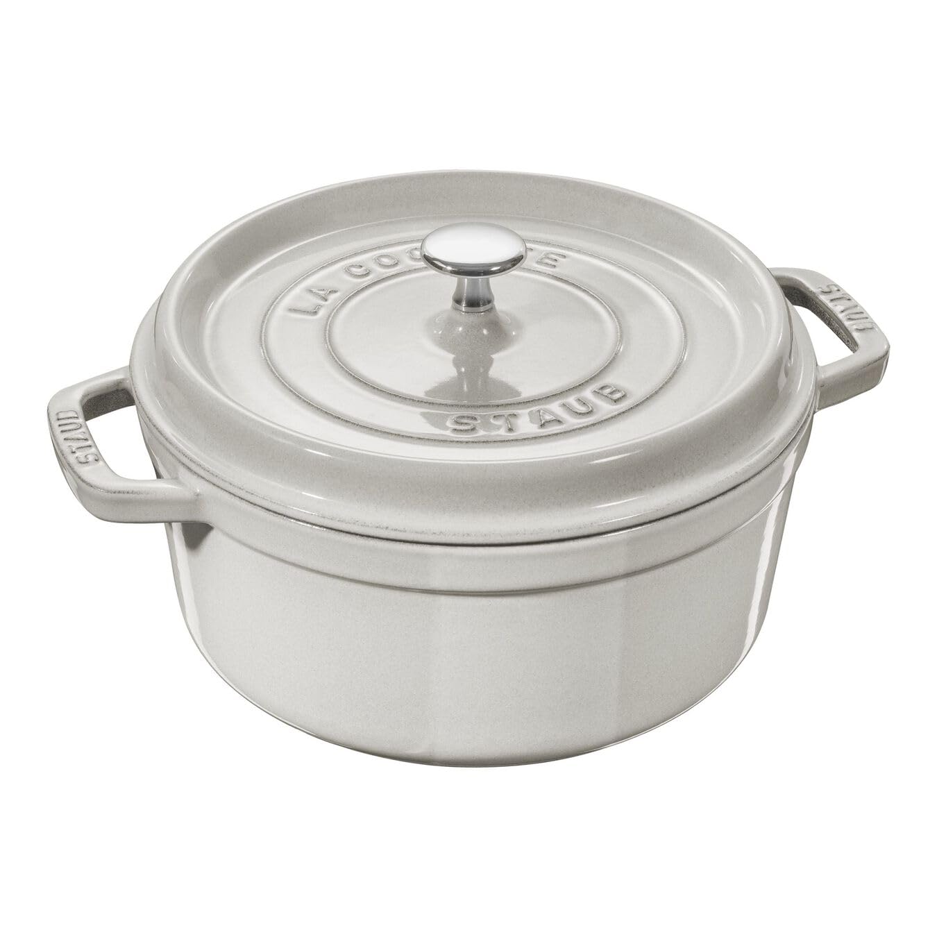 STAUB Cast Iron Round Cocotte 28 cm White Truffle