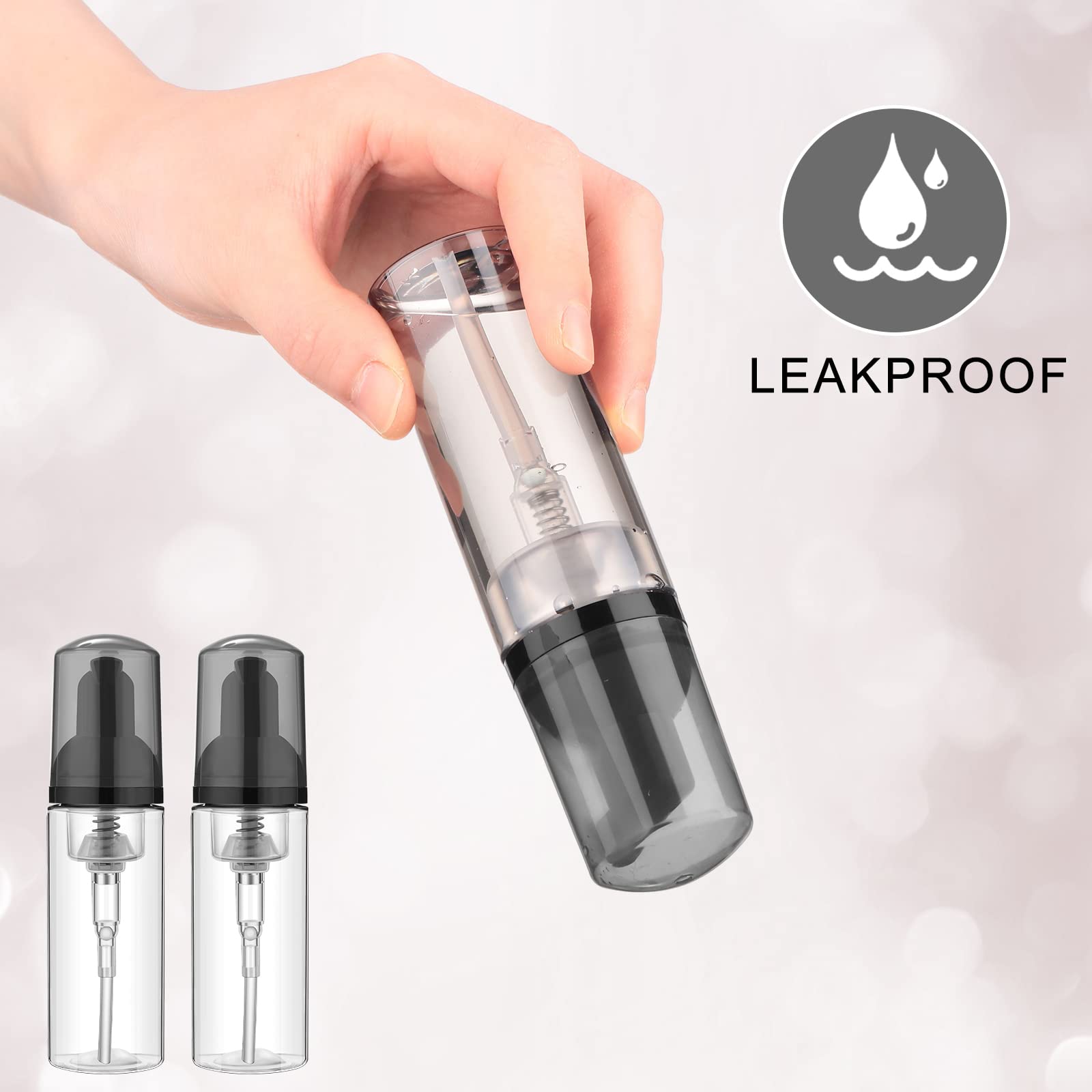 70 Pcs 2 Oz Plastic Foam Soap Dispensers Refillable Lash Shampoo Bottles With Pump Mini Eyelash Cleaning Foam Bottle Dispenser F