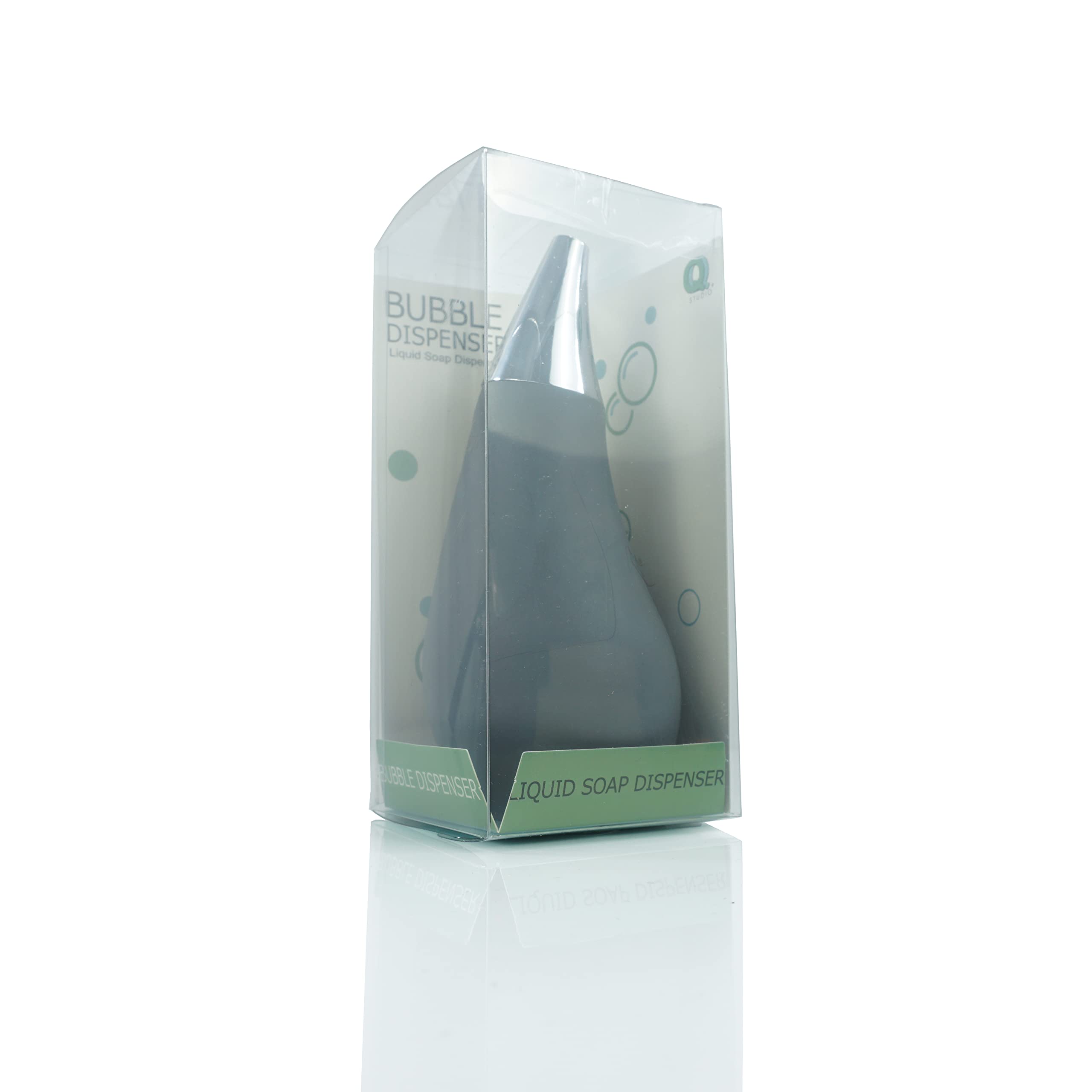 Kitchen Bathroom Counter Top Squeezable Soap Dispensers Tear Drop Shape Bottle (Gray, 7Oz)