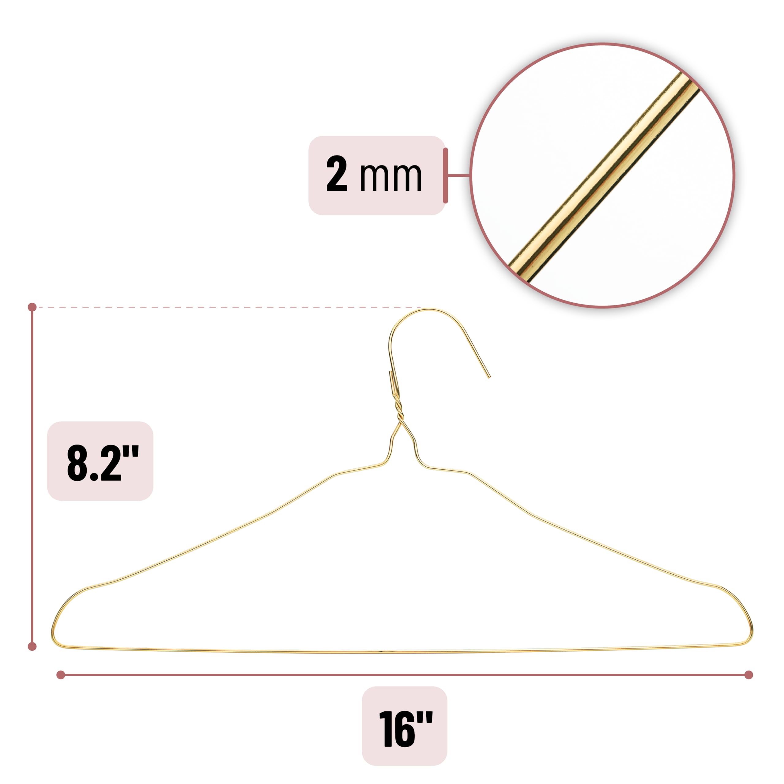 Mr. Pen- Wire Hangers, 10 Pack, Gold Metal Hangers For Clothes, Wire Clothes Hangers, Metal Coat Hangers, Wire Coat Hangers, Han