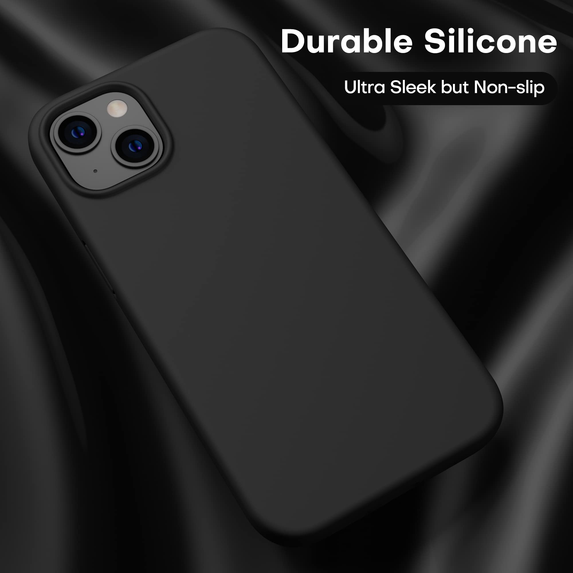 Cellever 2023 Upgraded Silicone Case For Iphone 13 Ultra Slim Enhanced Drop Protection] Shockproof Phone Cover With Soft Microfi