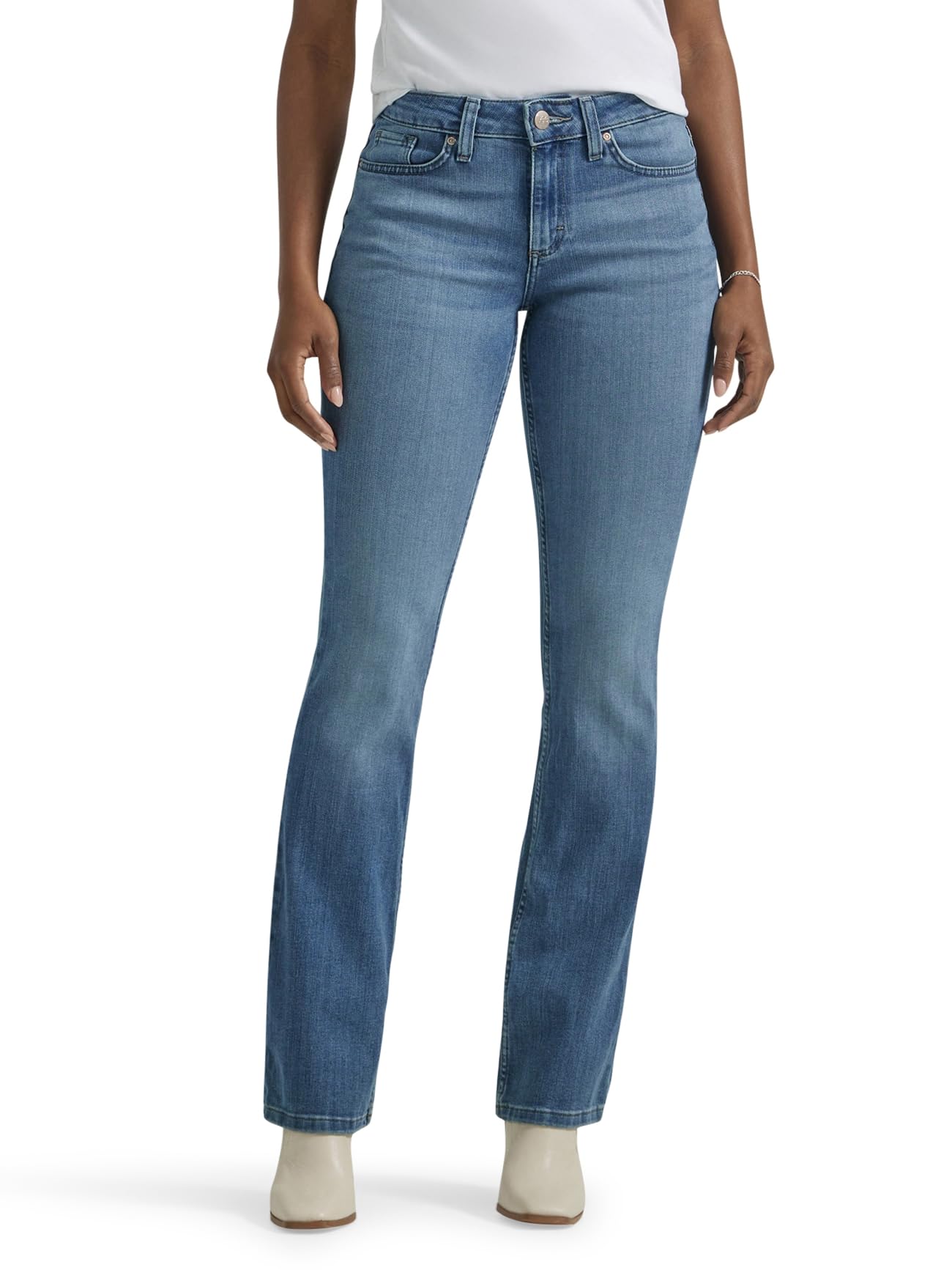 Lee Womens Regular Fit Bootcut Jeans, Heritage Fade, 18 Us