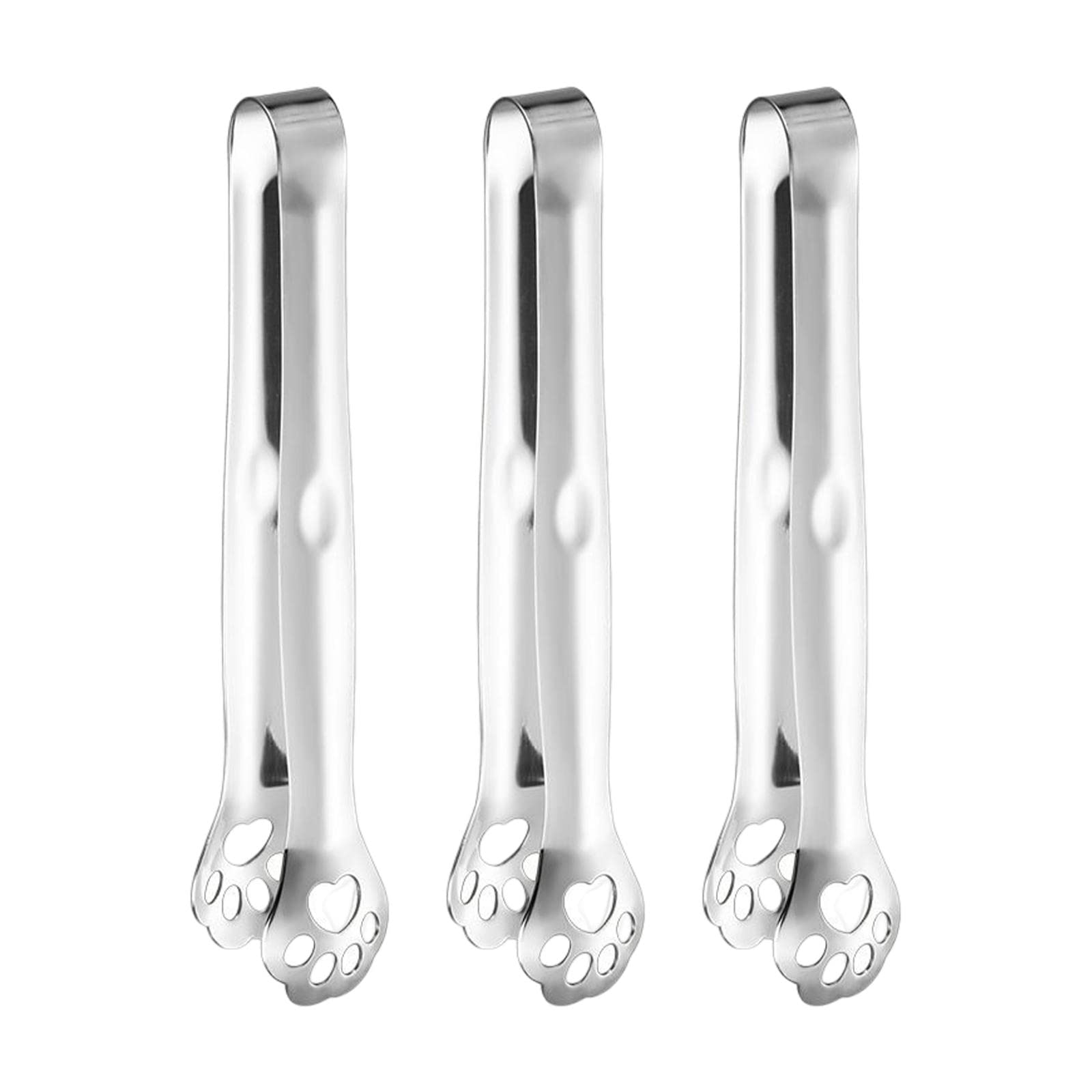 Ujeavette 3X Stainless Steel Food Clips Baking Bread Clamp For Frying Silver