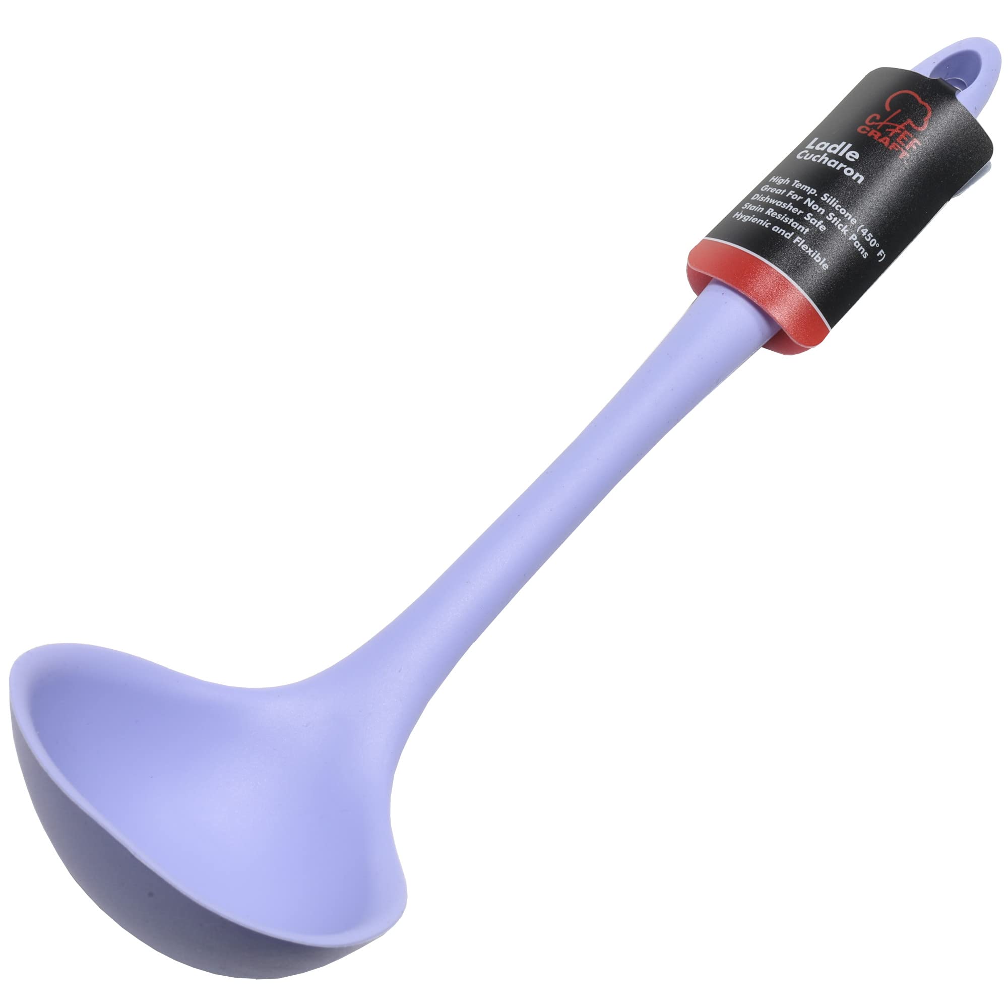 Chef Craft Premium Silicone Cooking Ladle, 11.25 Inch, Pastel Blue