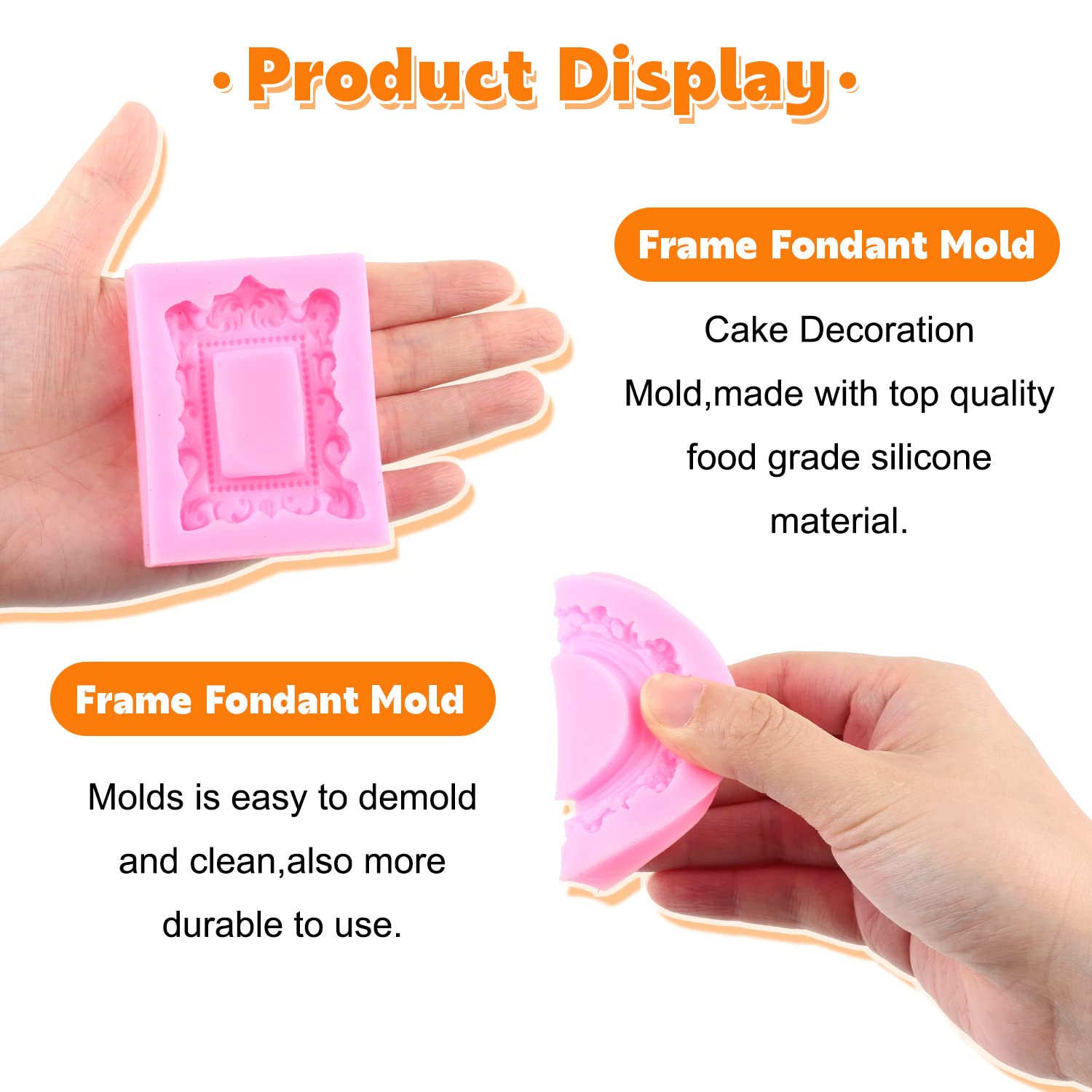 Rfghac Cameo Picture Frame Silicone Molds Angel Fairy Fondant Mold Mirror Frame Lady Avatar Chocolate Mold For Cake Decoration C
