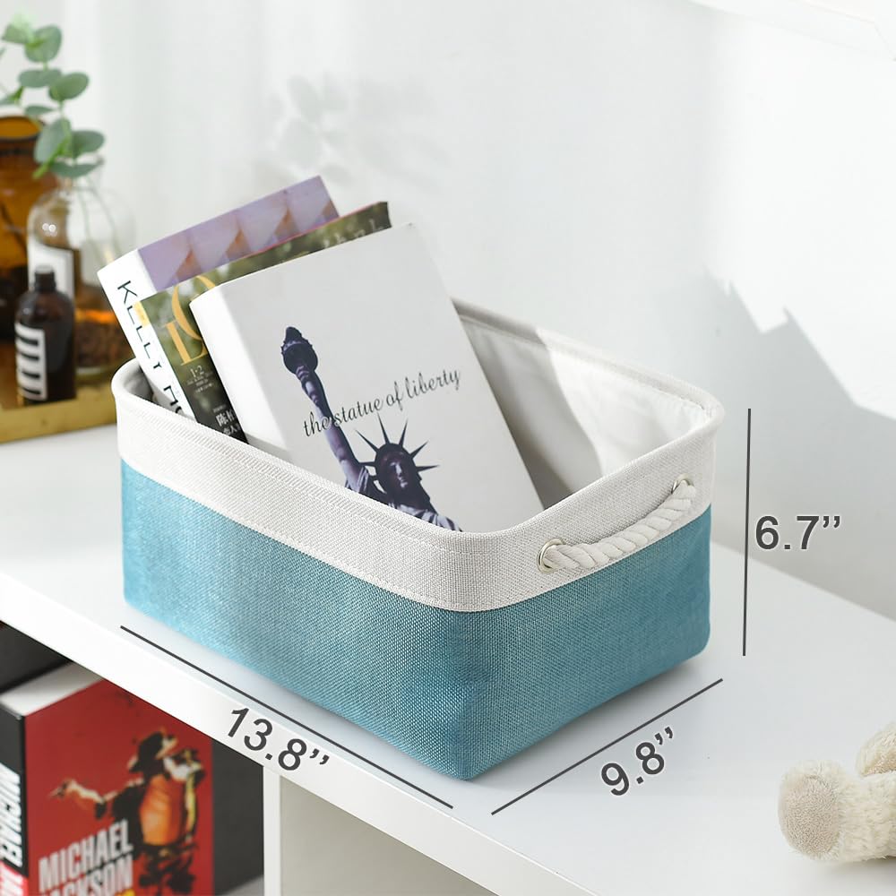 Thewarmhome Fabric Storage Bin With Handles,Storage Basket For Home Storage And Organization, Shelf Basket With Cover For Living