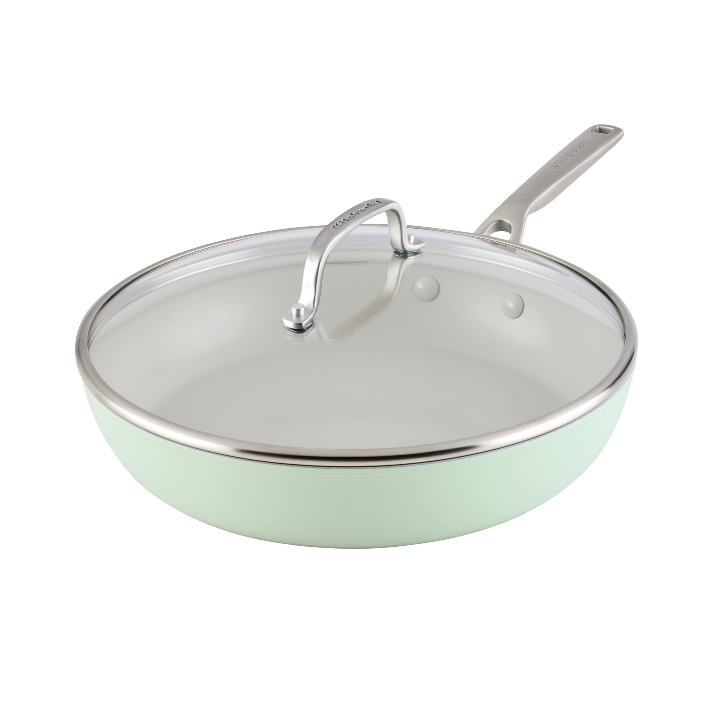 KitchenAid Hard Anodized Ceramic Induction Nonstick Cookware Frying Pan/Skillet with Lid, Dishwasher Safe, 12.25 Inch Non Stick 