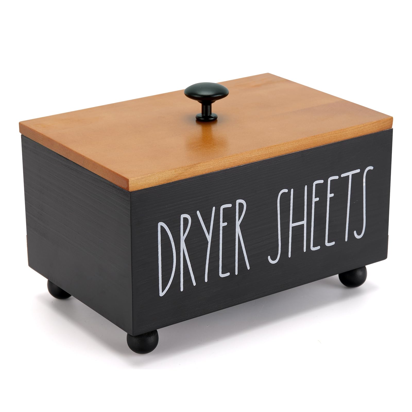Eniffbaa Dryer Sheet Box With Lid, Dryer Sheet Holder Dispenser Container, Laundry Room Decor, Wood Box For Laundry Room Organiz