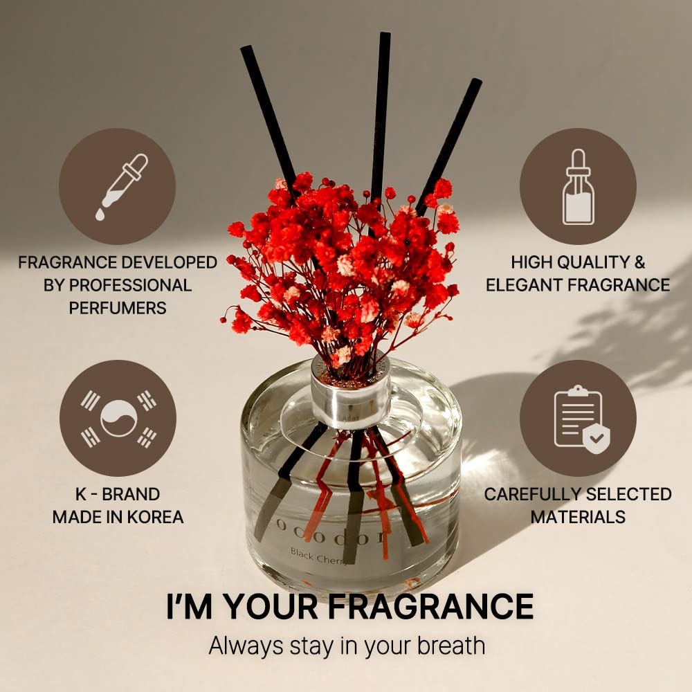 COCODOR Preserved Real Flower Reed Diffuser/Rose Perfume / 6.7oz(200ml) / 2 Pack/Reed Diffuser Set, Oil Diffuser & Reed Diffuser