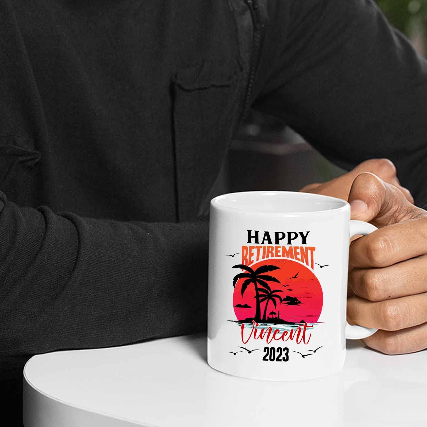 Custom Happy Retirement White Mug 11 Oz 15 Oz, Personalized Name Year Coffee Mug Gift For Retired Employee May You Be Proud Of T