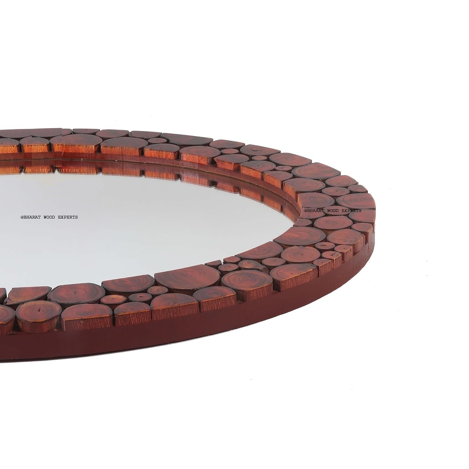 Sra Home Deco Handmade Wooden Antique Frame Round Wall-Mounted Mirror, Mirror For Bedroom, Bathroom, Living Room, Wall Basin, St