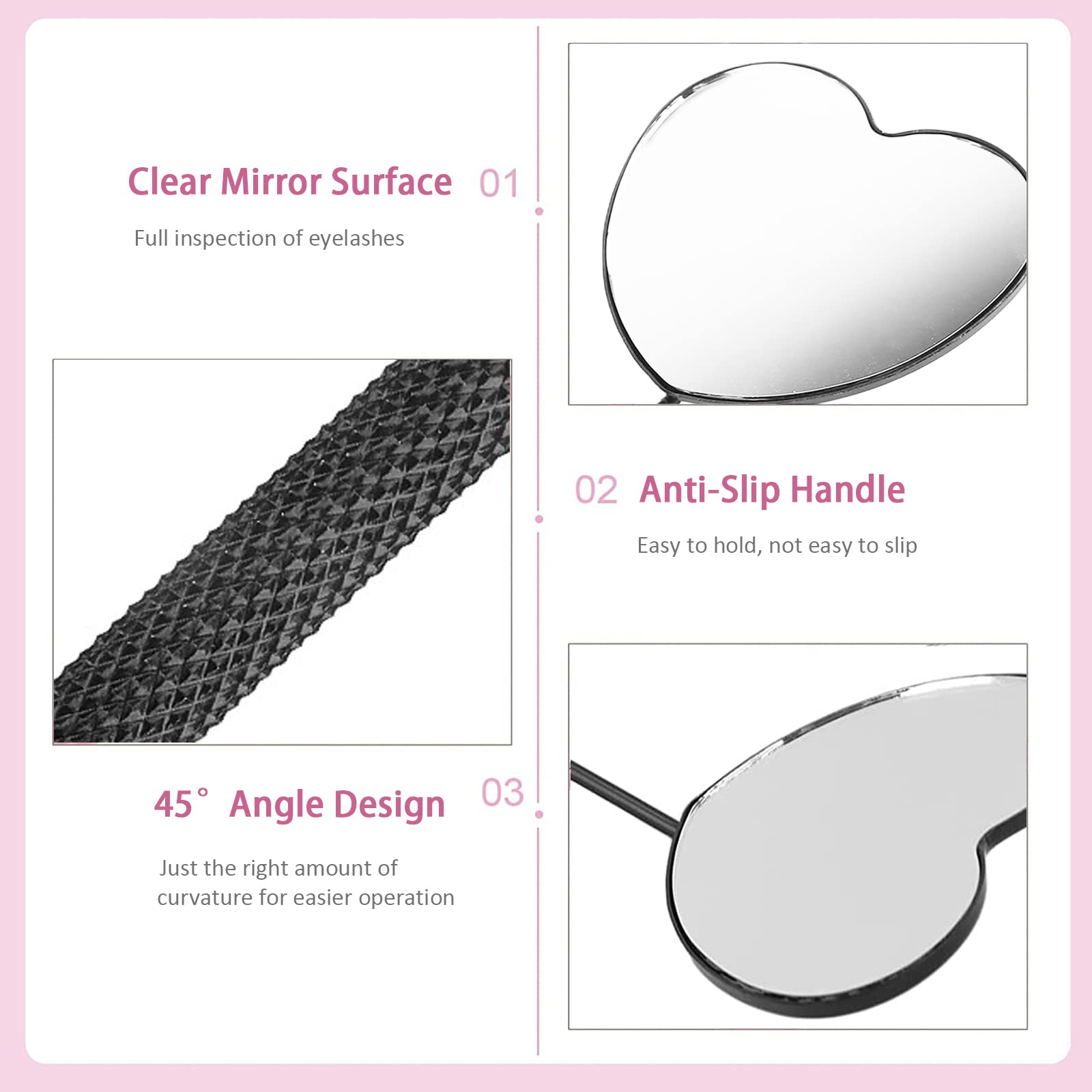 Bucice Professional Large Mirror For Eyelash Extension & Makeup - Detachable, Stainless Steel Lash Mirror Tool
