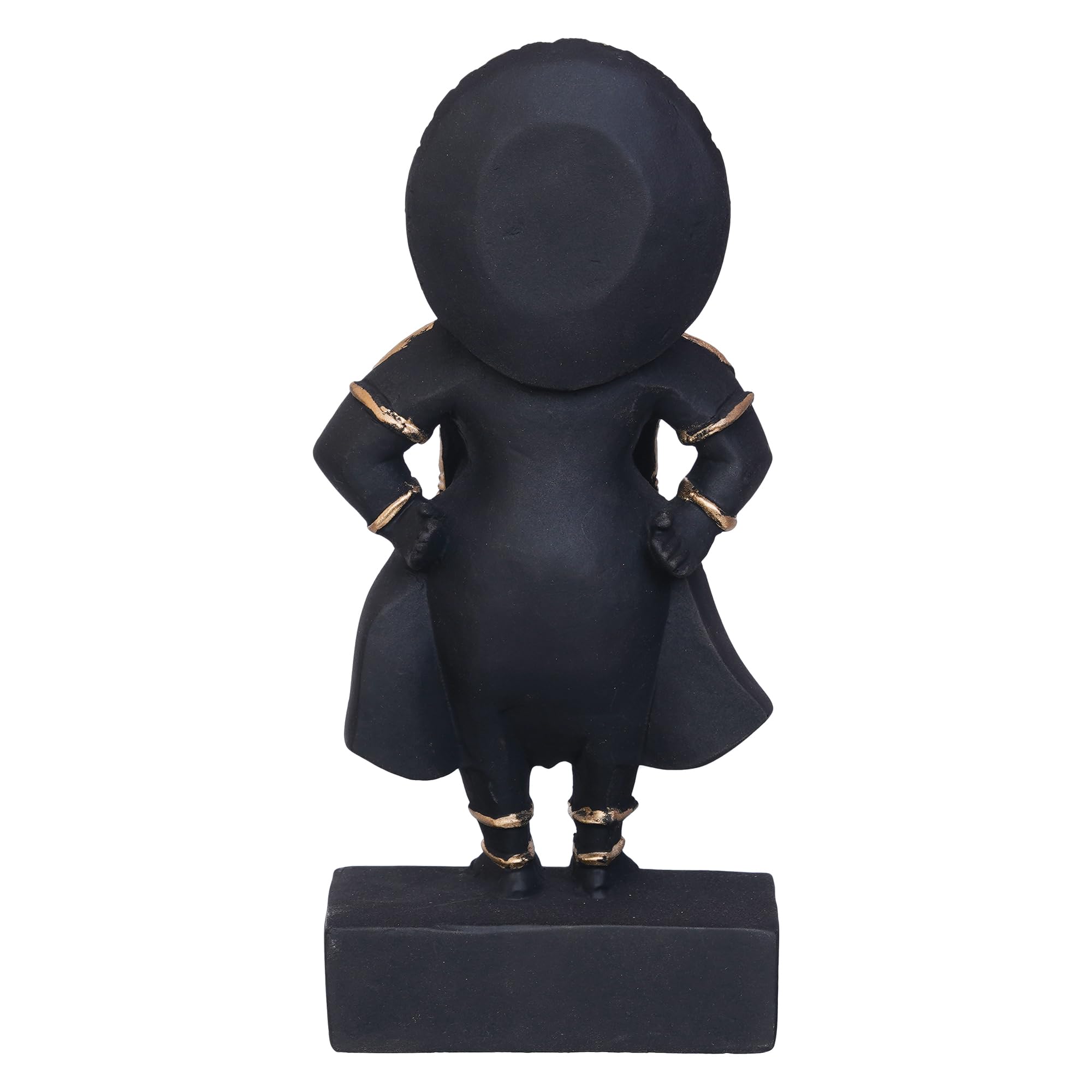 Ecraftindia Black & Golden Polyresin Handcrafted Standing Lord Ganesha Statue