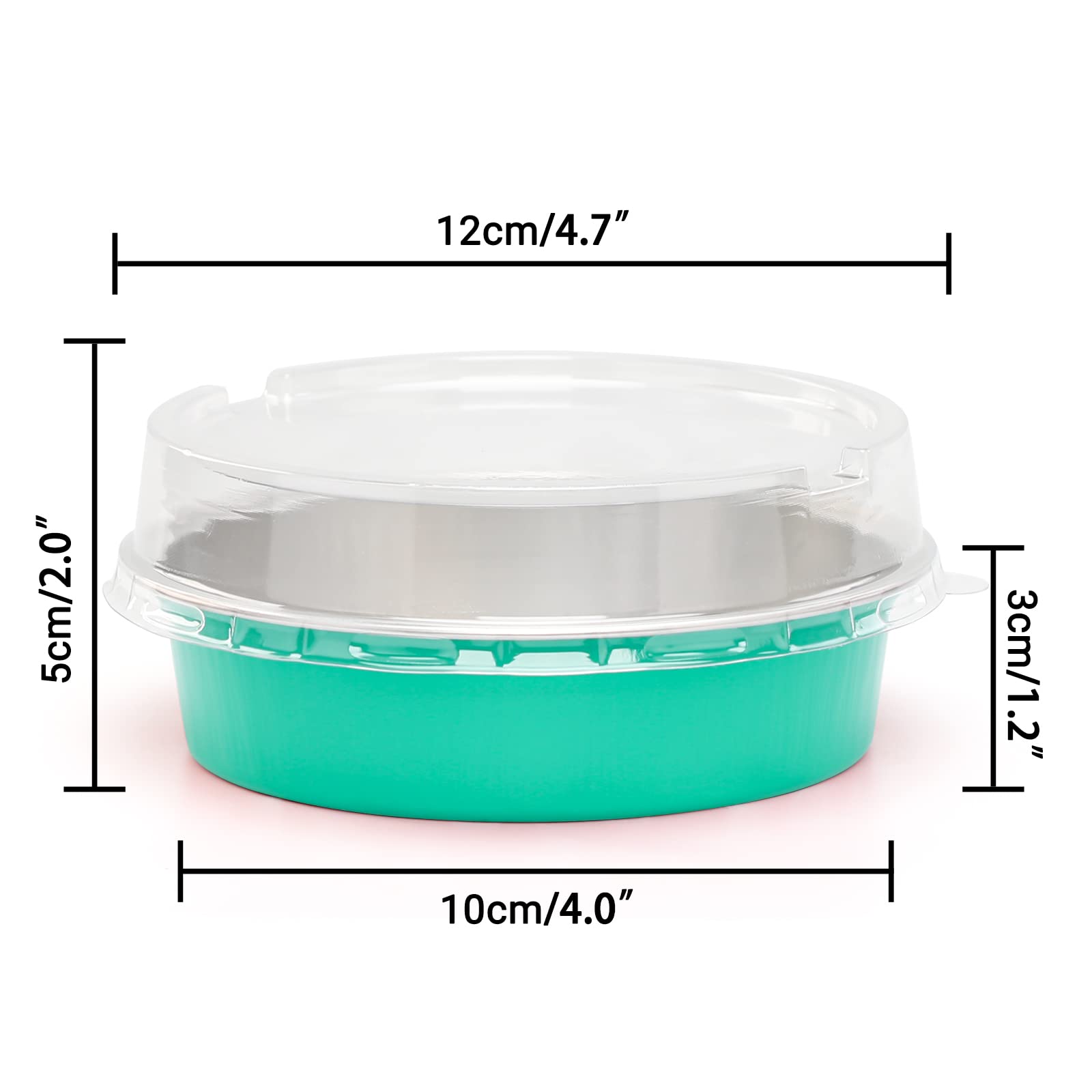 Beasea 8 Oz Mini Pie Pans Tart Pans Tin Baking Tins With Lids, 4 Inch 20 Pack Elegant Blue Disposable Pie Pans For Cake Tart Qui