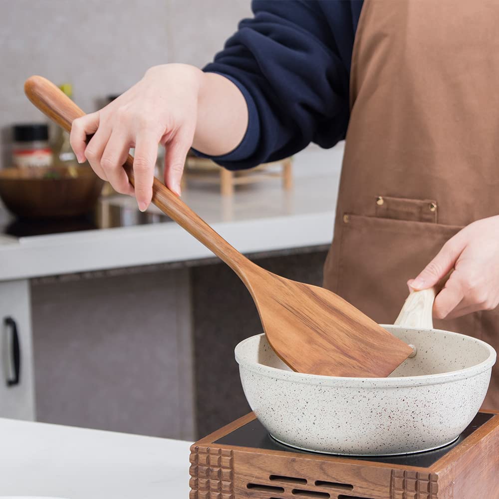 Big Wooden Spatula For Cooking, Giant Wood Shovel Scraper Utensil For Large Cast Iron, 17-Inch Kitchen Spatula Flat Multipurpose