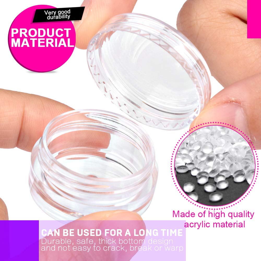 Gbstore 3 Gram Plastic Cosmetic Containers,For Eye Shadow Nails Powder Jewelry Cosmetic Lip Balm Lip Gloss Cream Lotion And Crea