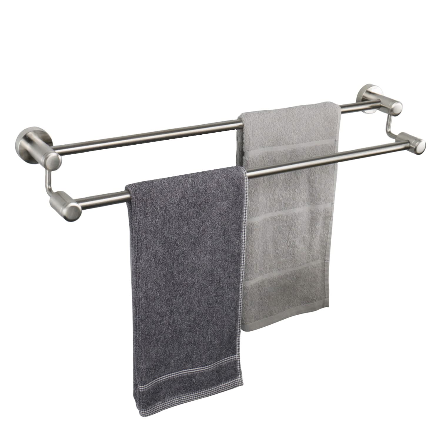 Tocten Double Bath Towel Bar - Thicken Sus304 Stainless Steel Towel Rack For Bathroom, Bathroom Accessories Double Towel Rod Hea