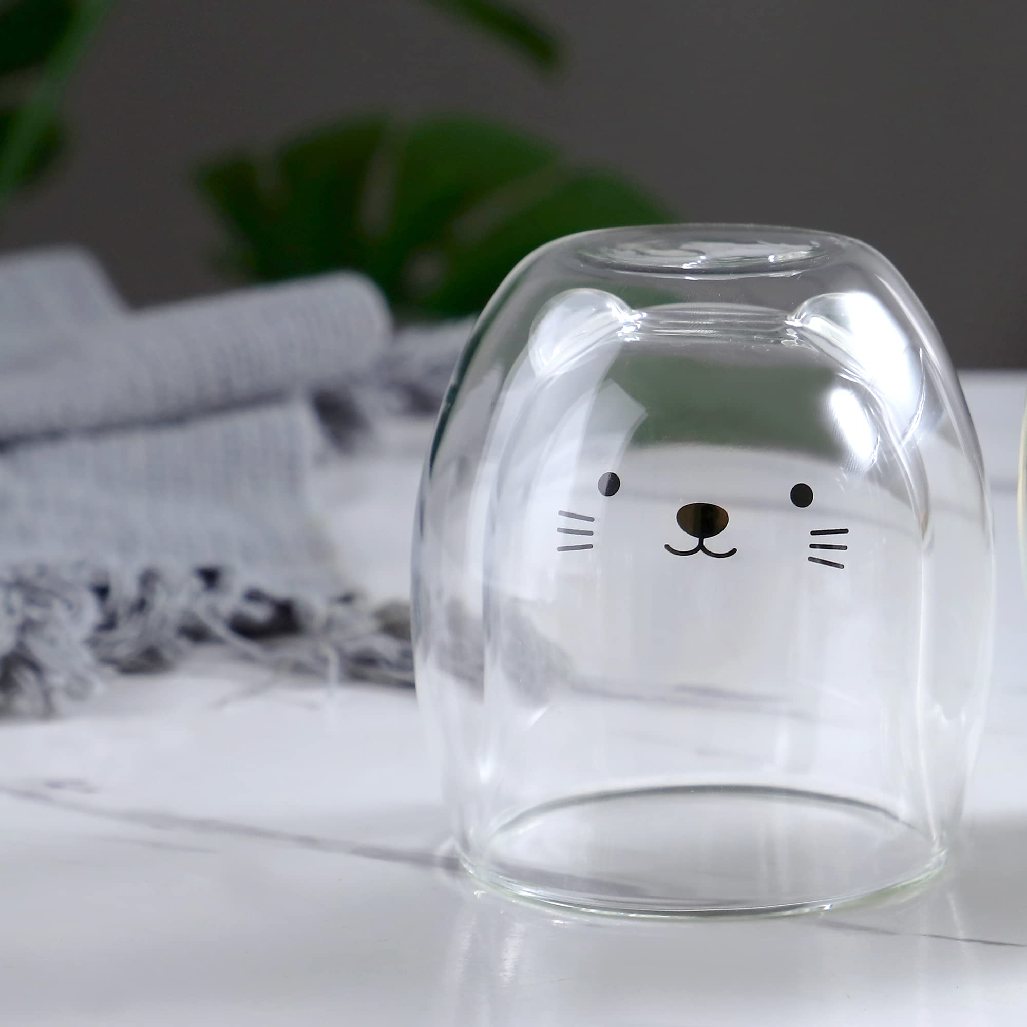 Cat Mug Cute Mugs Glass Double Wall Insulated Glass Espresso Cup, Kawaii Cup, Coffee Cup, Tea Cup, Milk Cup, Best Gift For Offic