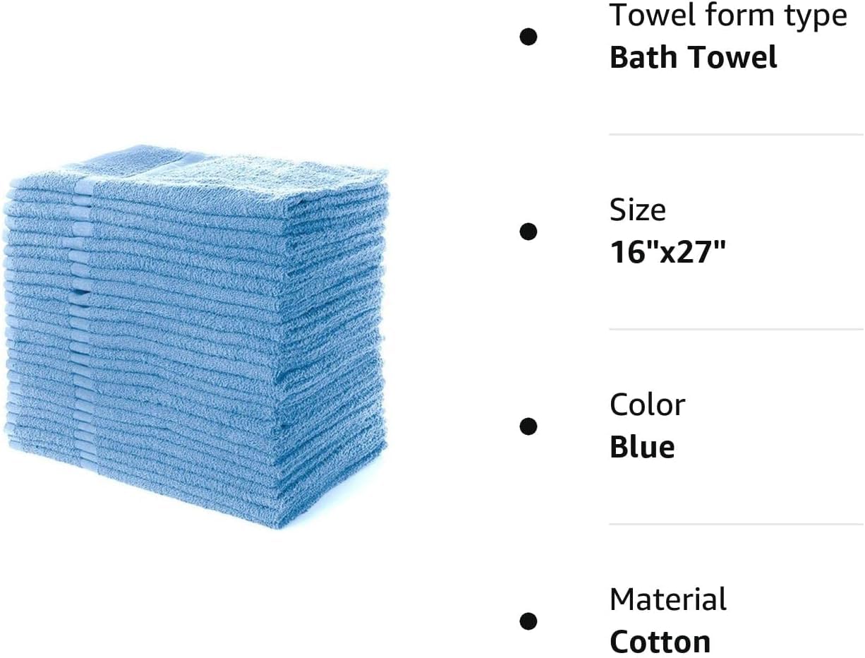 Simpli-Magic Cotton Hand Towels, 16''X27'', 12 Pack, Blue