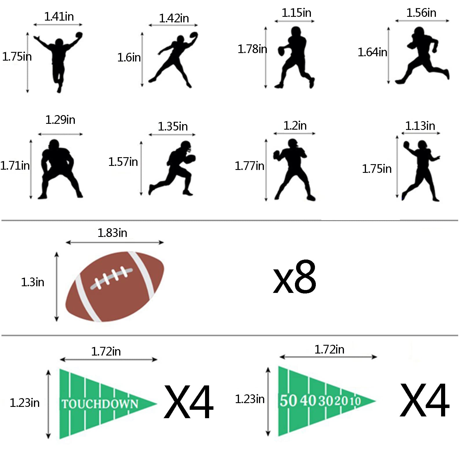 America Football Cupcake Toppers Sports Party Decorations 24Pcs Superbo Rugby Cupcake Toppers For Boys Birthday