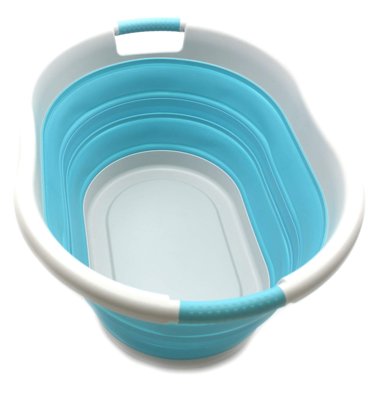 Sammart 36L (9.5 Gallon) Collapsible Plastic Laundry Basket - Oval Tub/Basket - Foldable Storage Container/Organizer - Portable