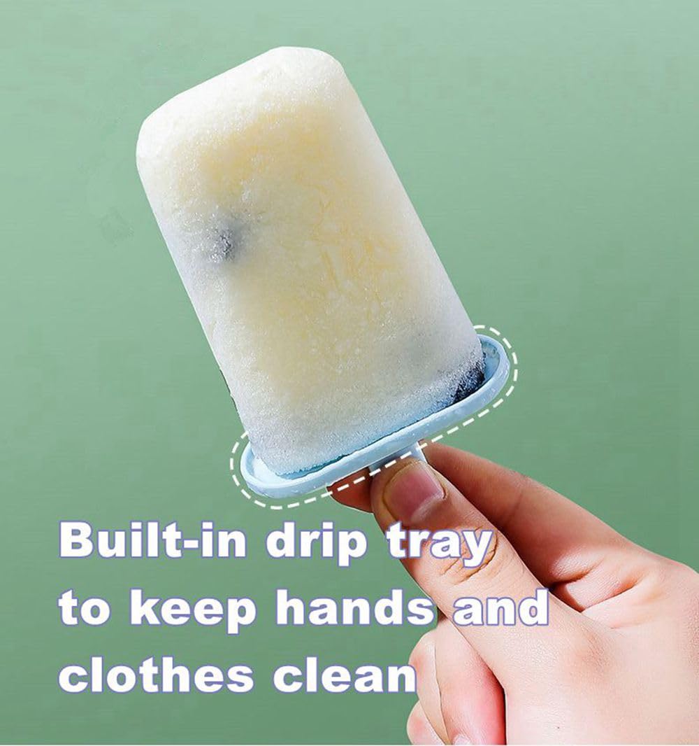 Popsicle Molds Set 6 Pieces Ice Popsicle Maker-Bpa Free,Easy-Release Ice Pop Molds,Homemade Ice Cream Molds (Blue)