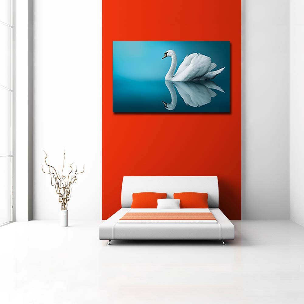 Pitaara Box Fantastic Swan | Peel & Stick Vinyl Wall Sticker for Bedroom & Living Room | 39.4 x 24 inch (100 x 61 cms)