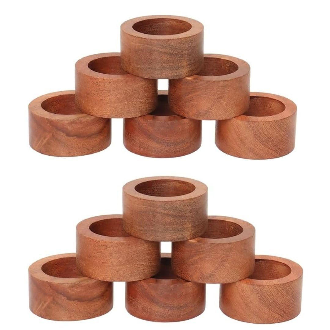 ARN CRAFT Wooden Napkin Ring for Weddings Dinner Parties or Every Day Use (Set of 12  Plane)