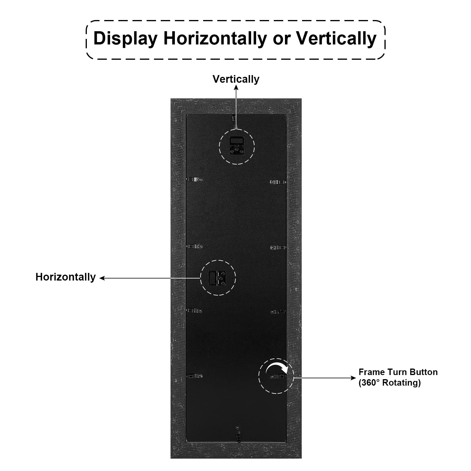 Gaevuian 8x26 Picture Frame Display 6 opening 4X6 Picture Frame Collage,Multi Photo Frame with Mat,Plexiglass,Wall or Tabletop D