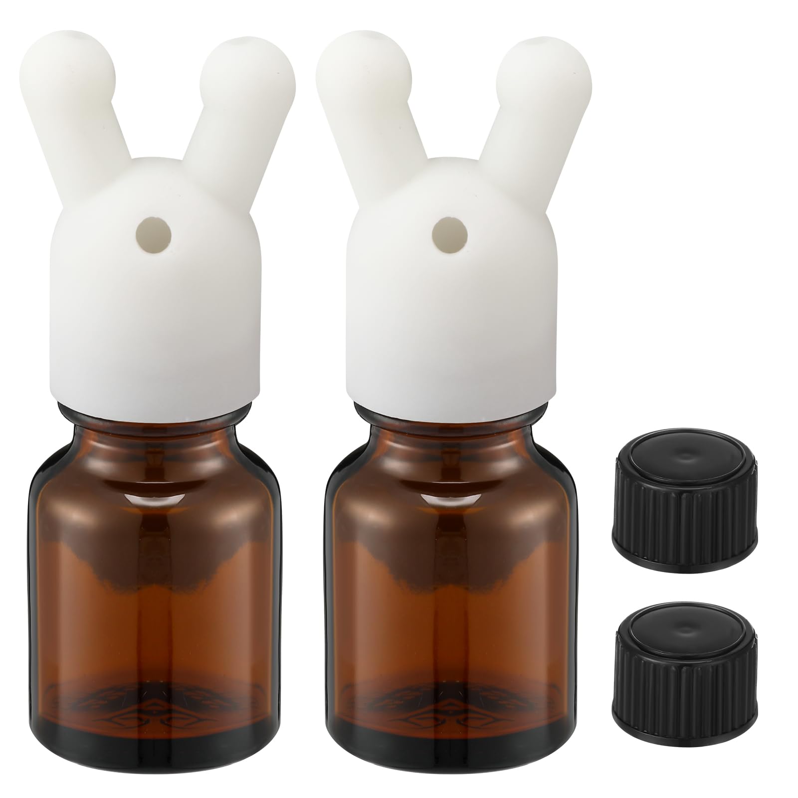 Chunful 2 Pcs Essential Oil Inhaler Leakproof Double Hole Aroma Nasal Inhaler Cap Mini Perfume Dispenser Bottle For Enhances Aro