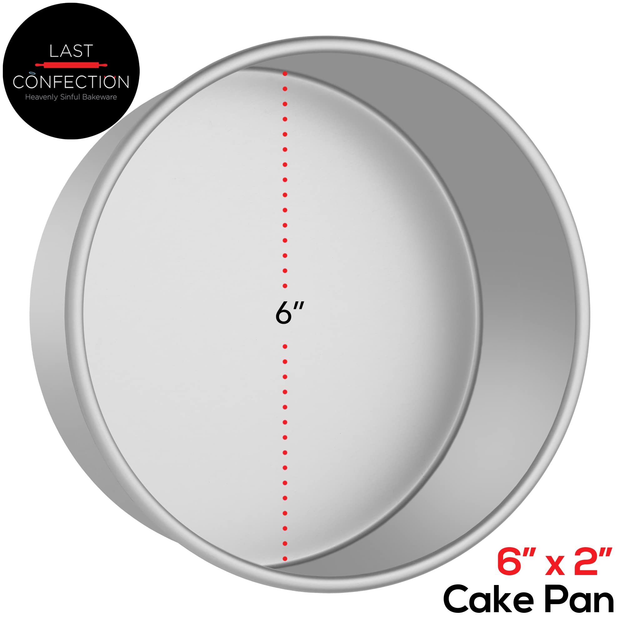LAST CONFECTION 6'' x 2'' Aluminum Round Cake Pan - Professional Bakeware