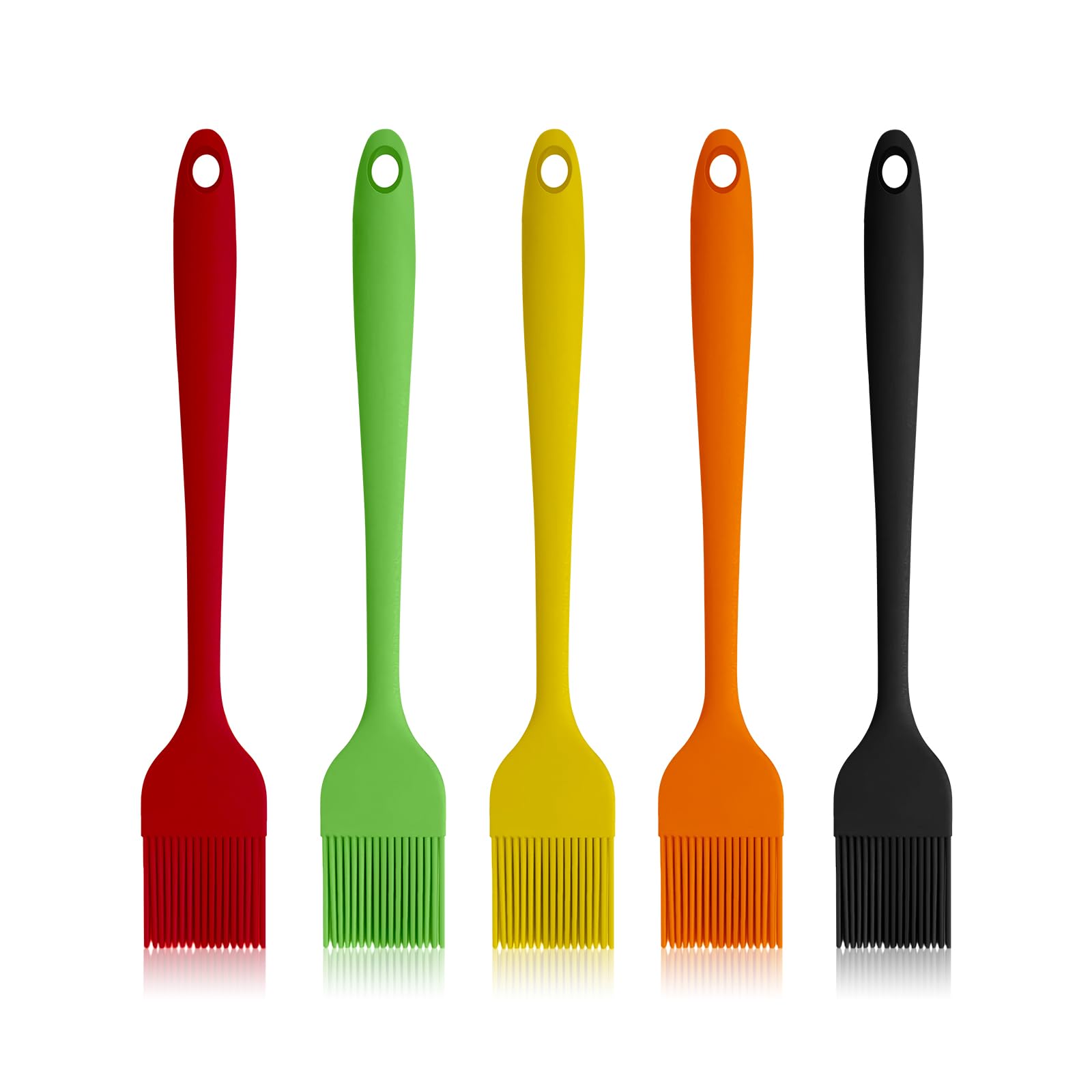 Craebuer Silicone Basting Pastry Brush, 5 Pack Heat Resistant Cooking Brush For Oil Butter Sauce, Food Brush For Bbq Grill Barbe