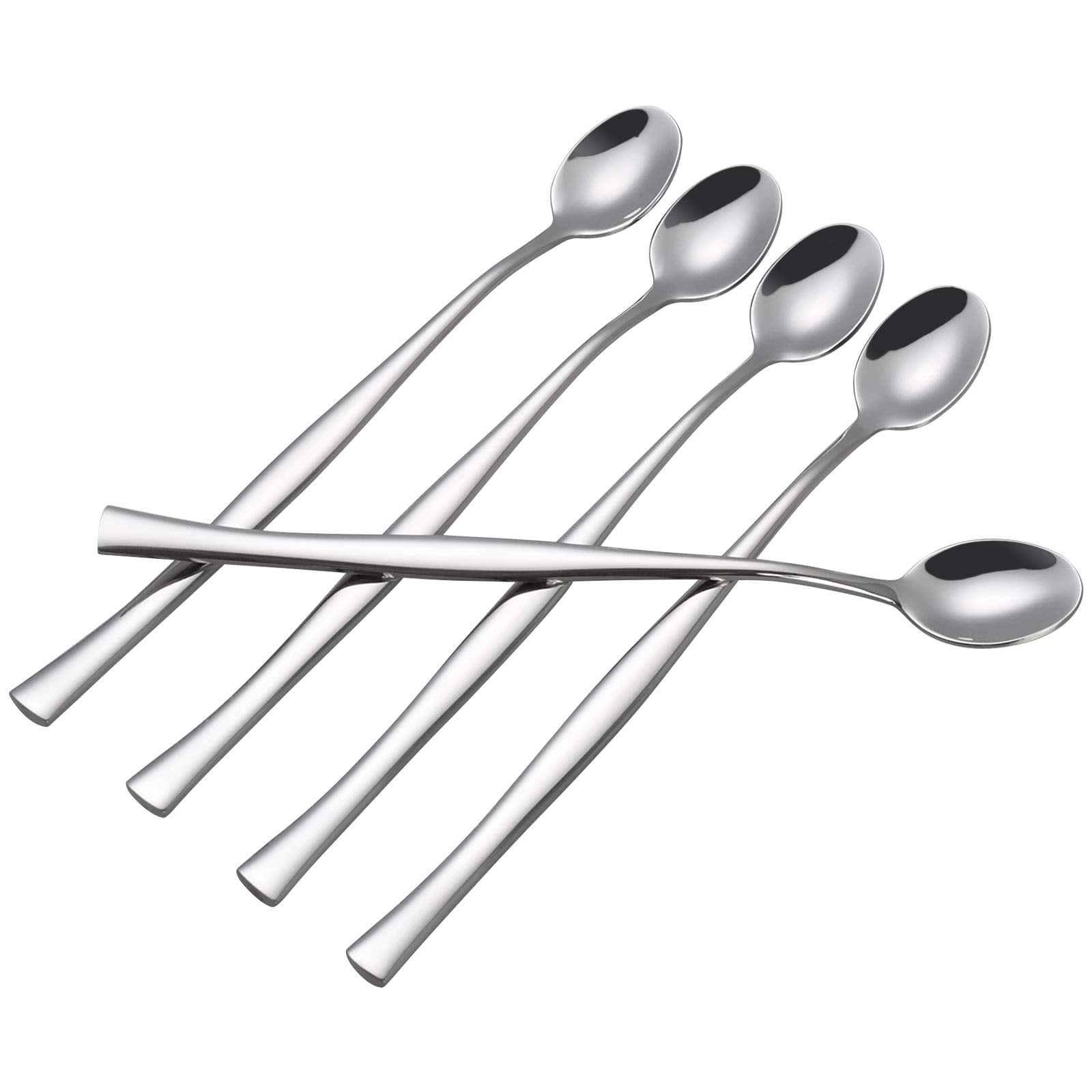Xowine 12-Piece Long Tea Spoon, Stainless Steel Long Handle Spoons, F