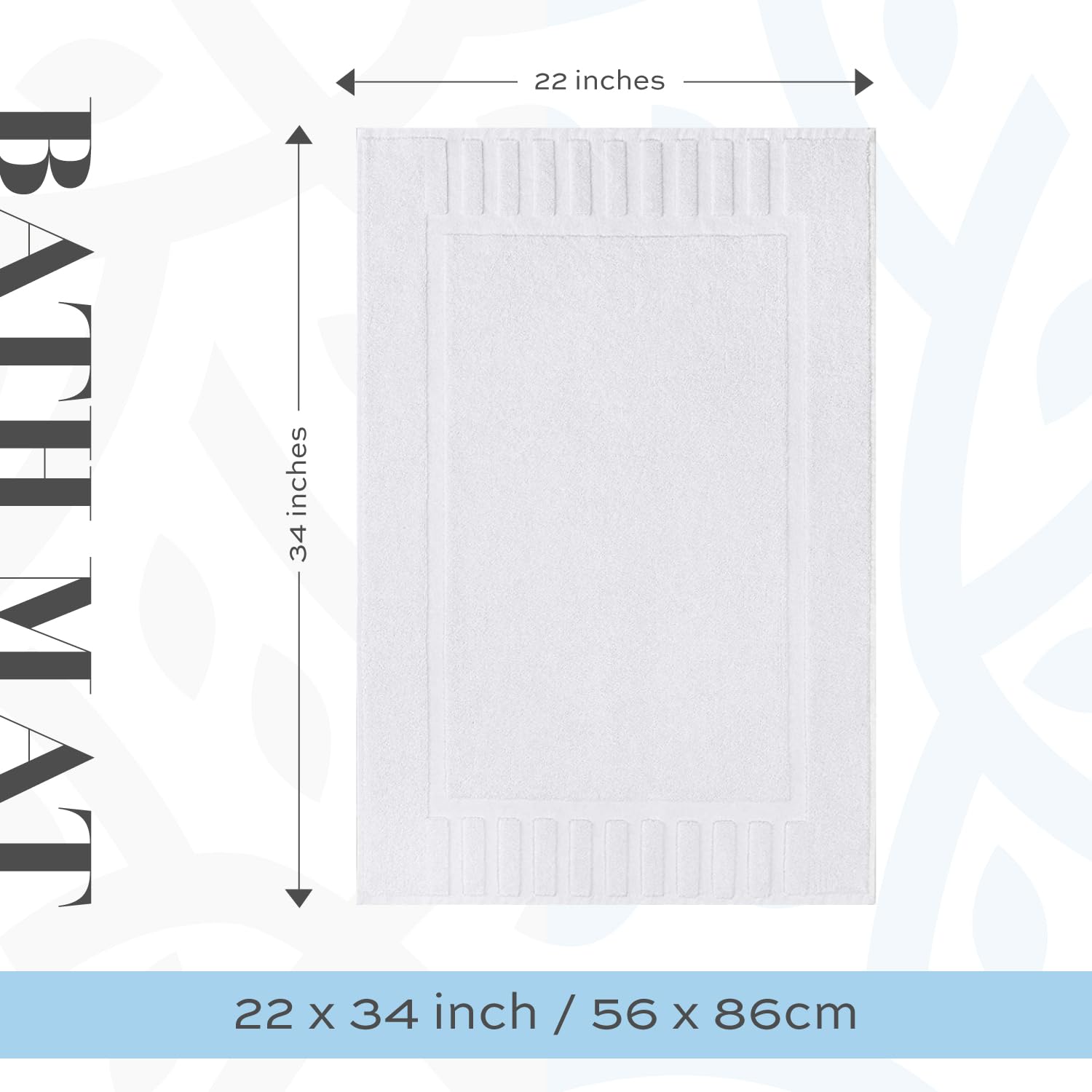 White Classic Luxury Bath Mat Floor Towel Set - Absorbent Cotton Hotel Spa Shower/Bathtub Mats [Not a Bathroom Rug] 22''x34'' | 2 Pack | Green