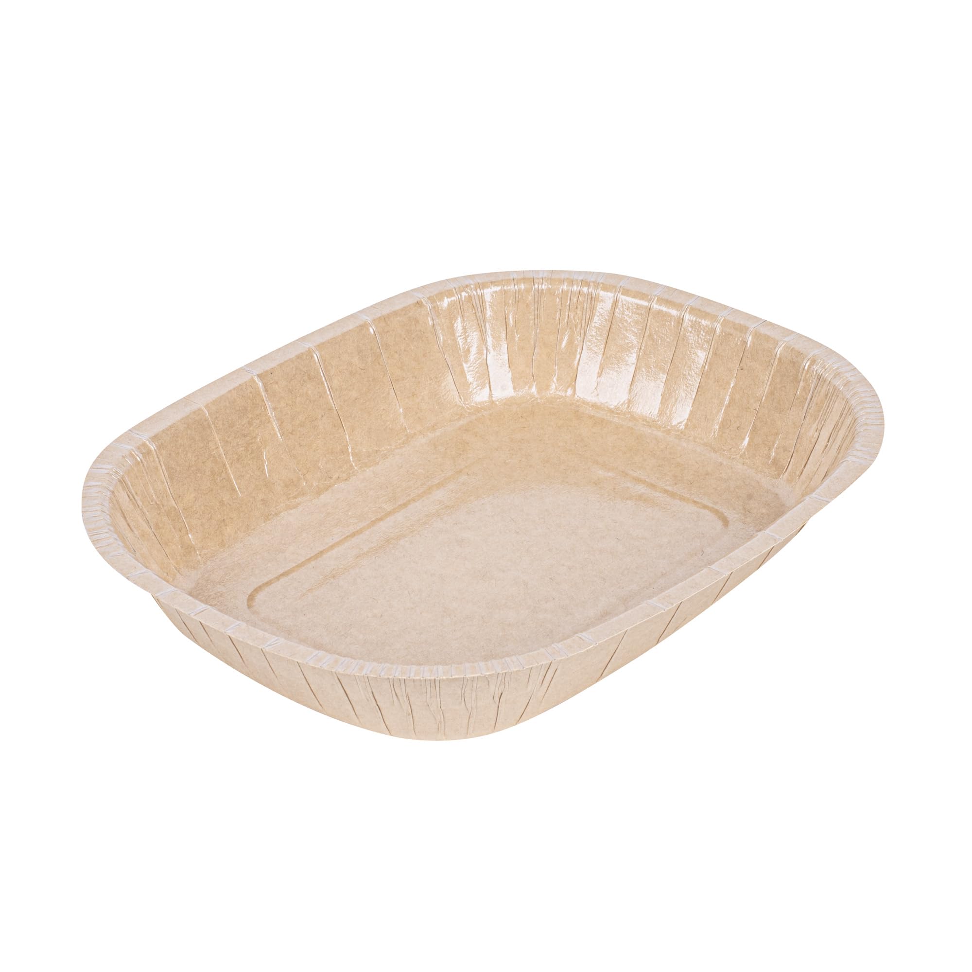 Pastry Tek 9 x 7 x 1.8 Inch Rectangle Baking Trays, 25 Disposable Baking Pans - Lids Sold Separately, Oven-Ready, Kraft Paperboa
