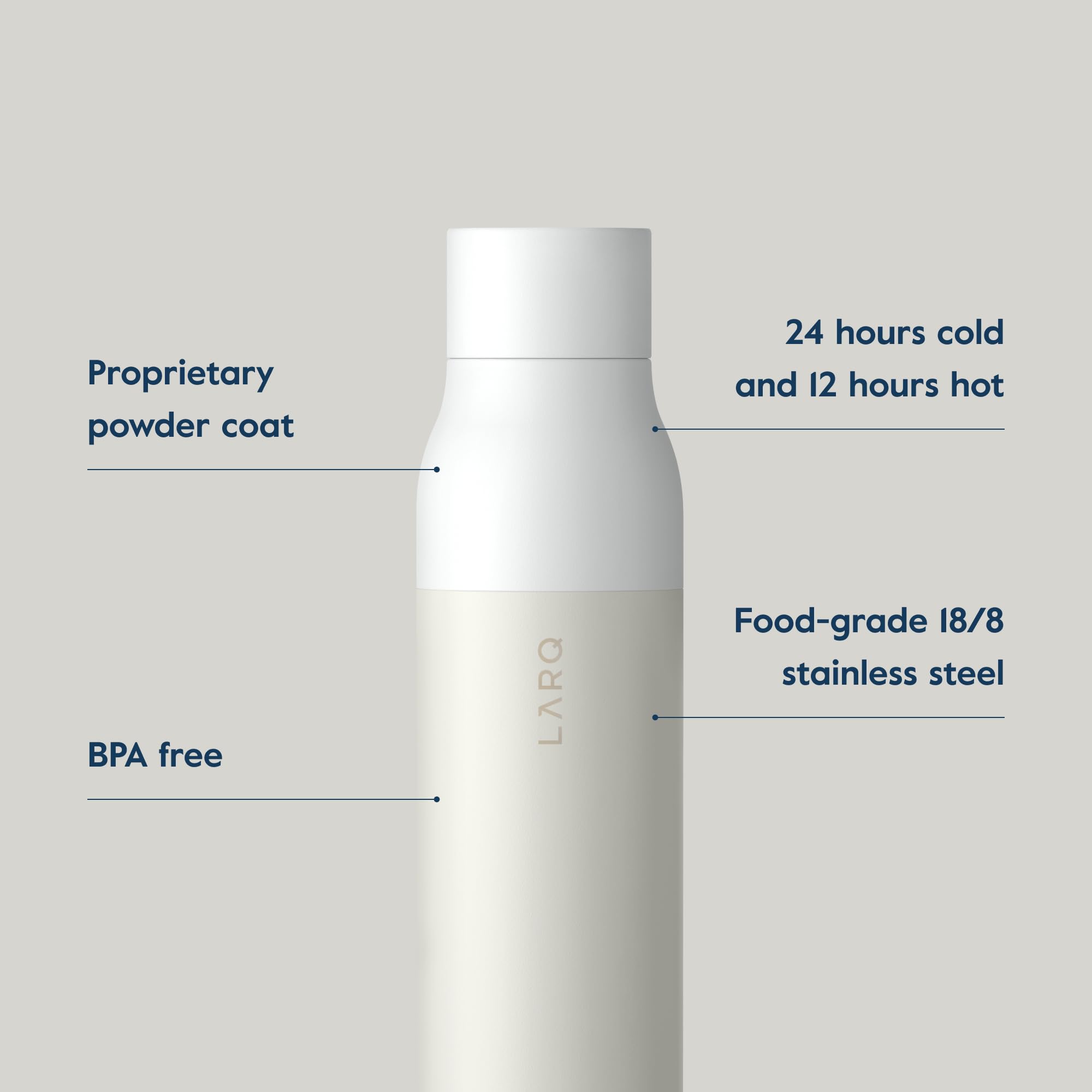 Larq Bottle Twist Top 25 Oz - Insulated Stainless Steel Water Bottle | Thermos, Bpa Free | Reusable Water Bottle For Camping, Of