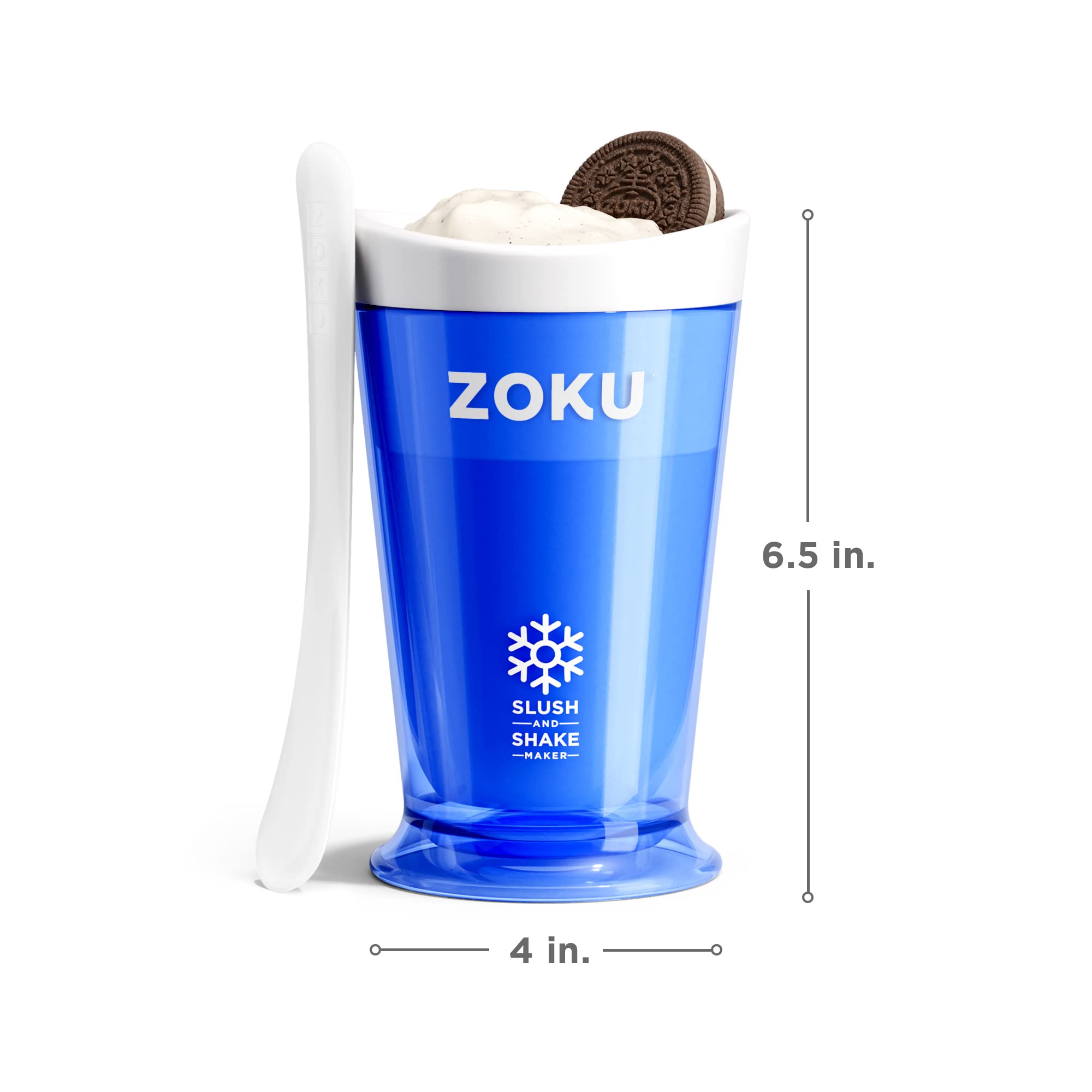 Zoku Original Slush And Shake Maker, Slushy Cup 3 Pack For Quick Frozen Homemade Single-Serving Slushies, Fruit Smoothies, And M