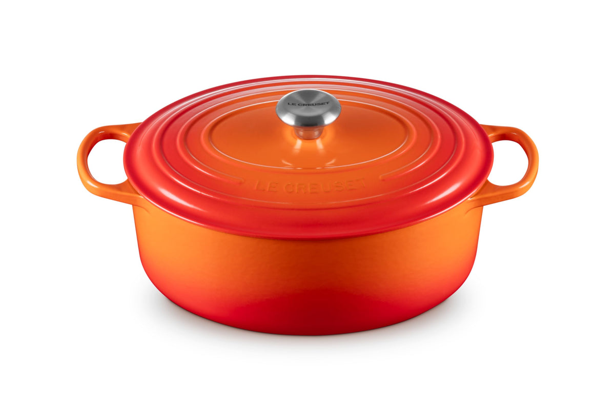 Le Creuset Enameled Cast Iron Signature Oval Dutch Oven, 6.75 Qt., Flame