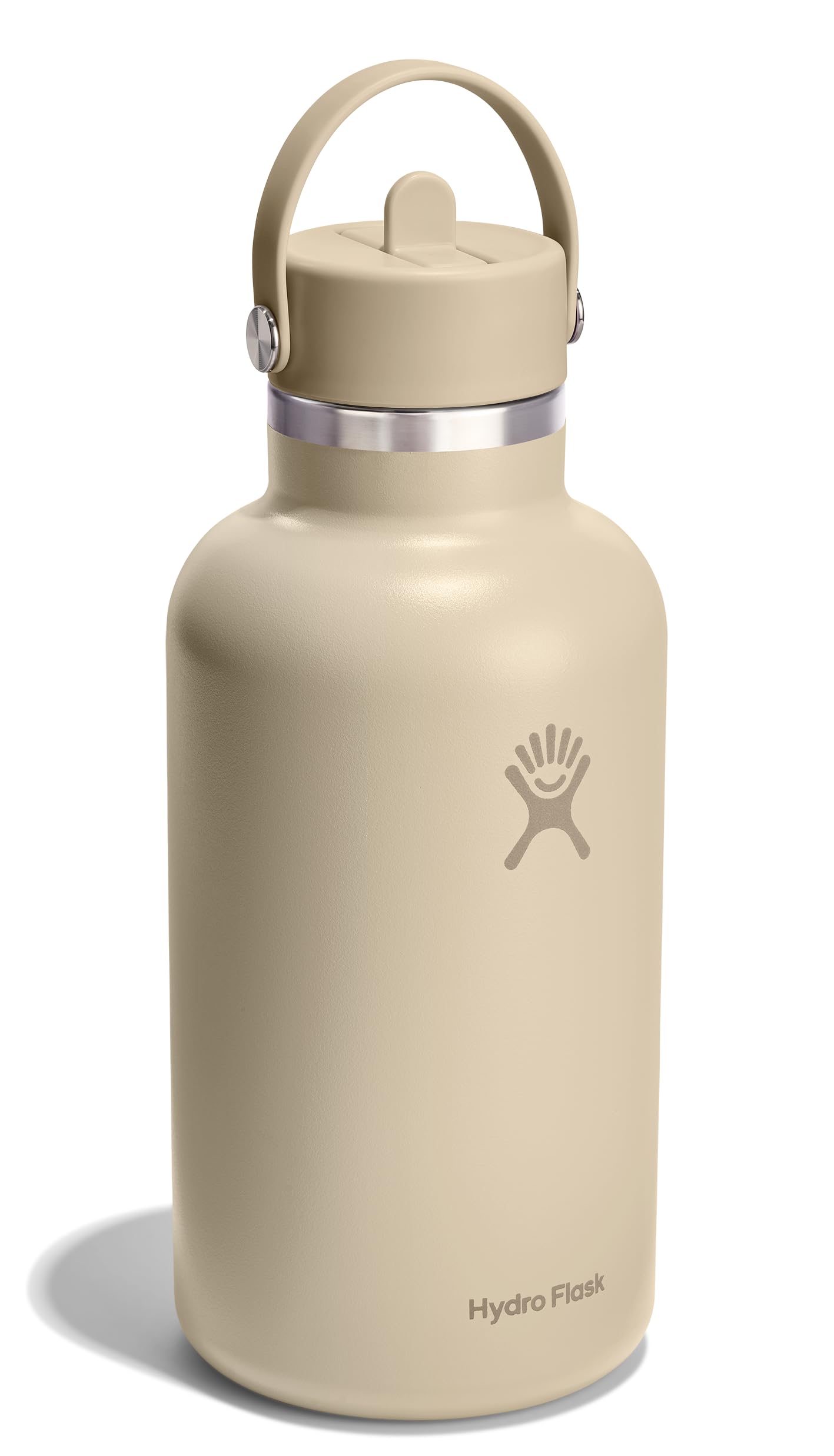 Hydro Flask Water Bottle - Insulated Stainless Steel - Wide Mouth Flex Straw Lid, Non Spill, Leakproof and Refillable in 64 Oz T