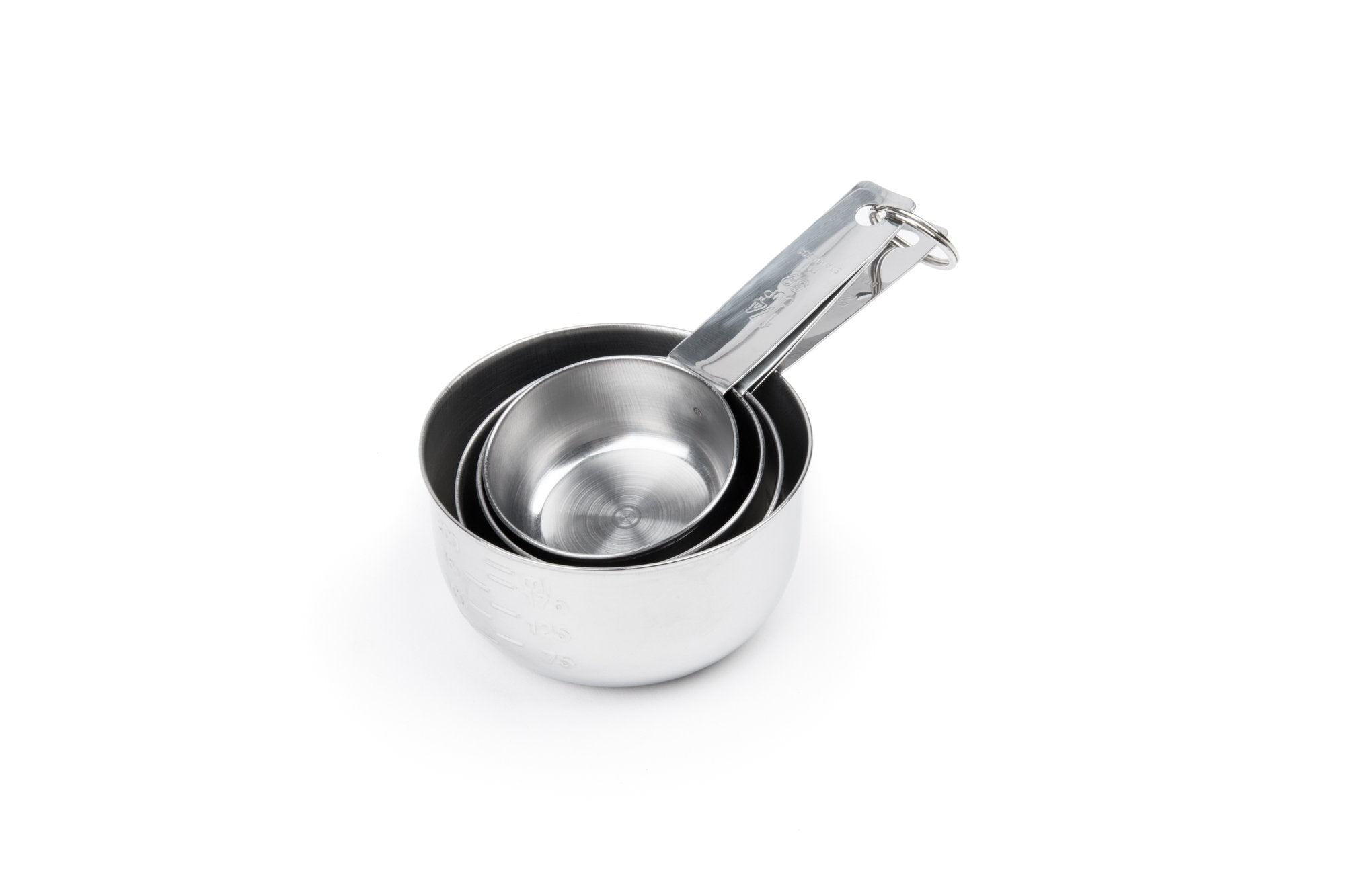 Fox Run Brands Stainless Steel Measuring Spoons, 4 Piece Cup Set, Silver