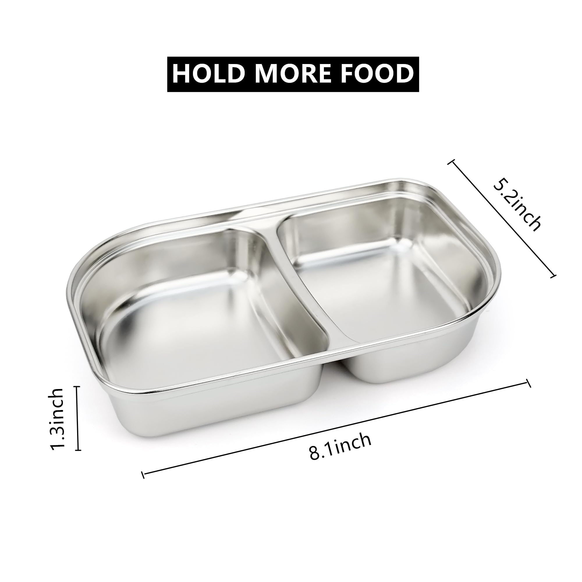 Lunbengo 8.6'' X 5.9'' Stainless Steel Lunch Container Bento Box, Metal Lunch Box, Metal Food Containers Stainless Steel Food Co