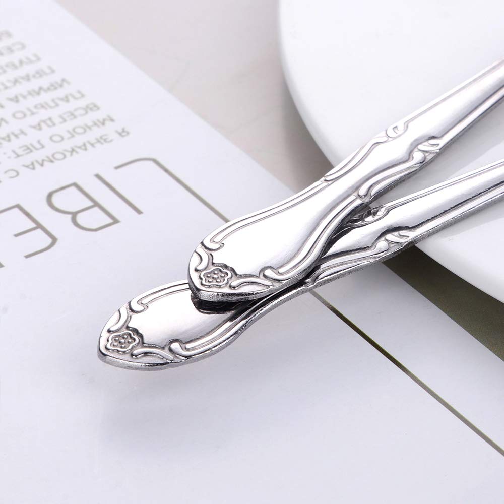 Dinner Fork Salad Dessert Forks Rose Pattern 12 Pieces, Buy&Use Silver Stainless Steel 7.3-Inch Flatware