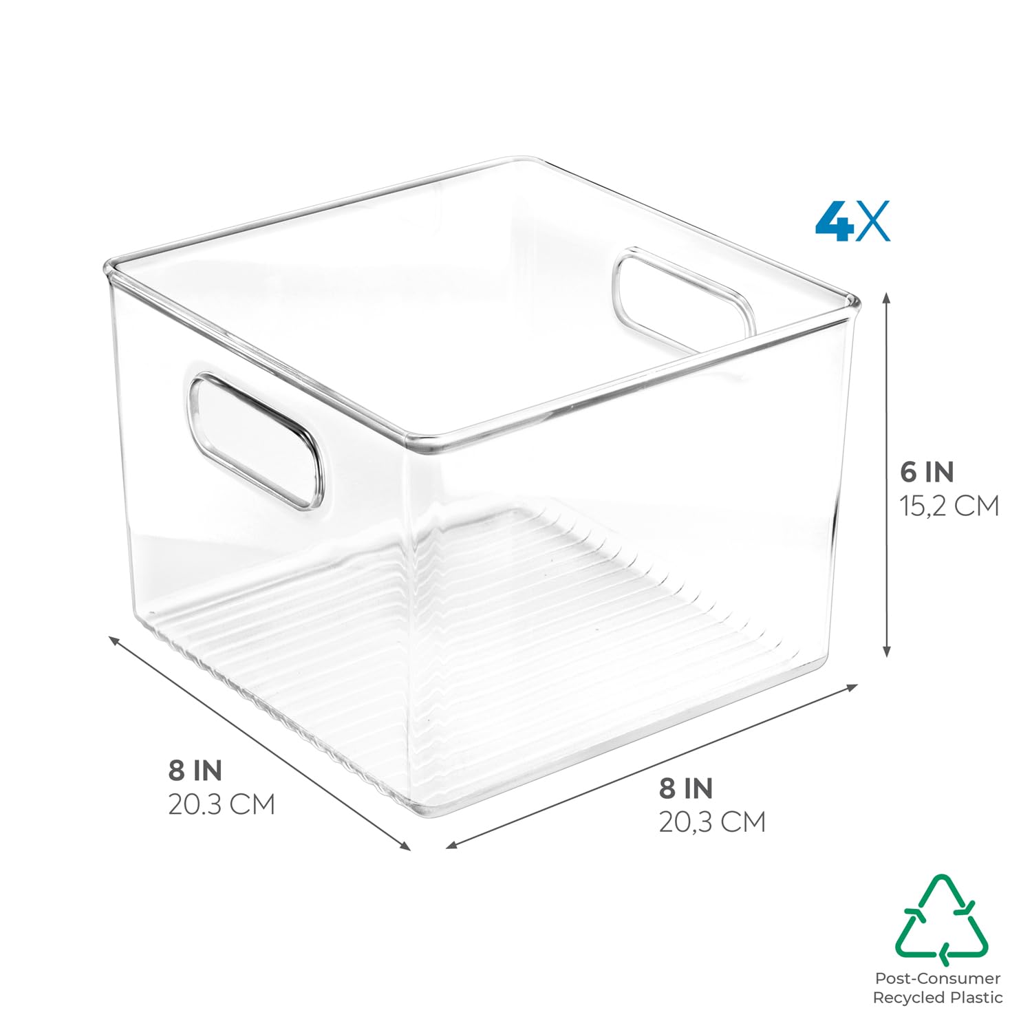 Idesign Plastic Fridge And Pantry Storage Bins, Organizer Container For Kitchen, Bathroom, Office, Craft Room, Bpa-Free, 8 X 8