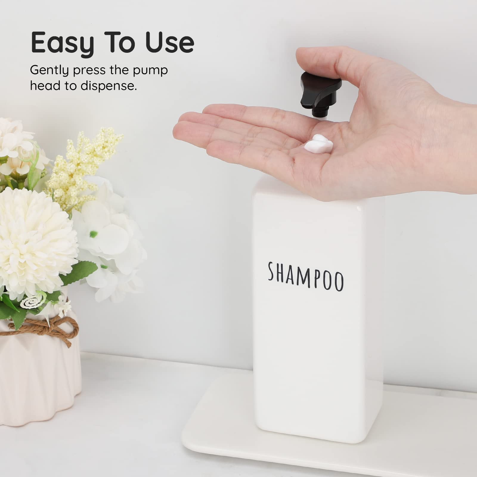 Segbeauty Square Soap Dispenser Refillable, 3Pcs 16.9Oz Plastic Pump Bottles, 500Ml Empty Reusable Modern Bathroom Kitchen Liqui