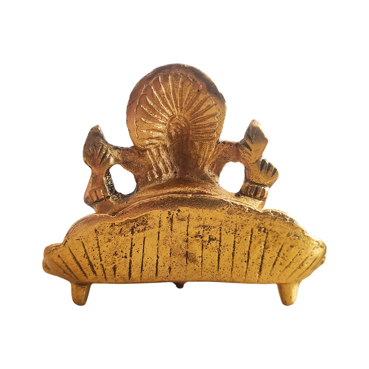 Saugat Traders Lord Ganesha On Leaf With Diya For Pooja | Brass Ganesh Statue For Home Temple | Religious Idols Return Gifts | G