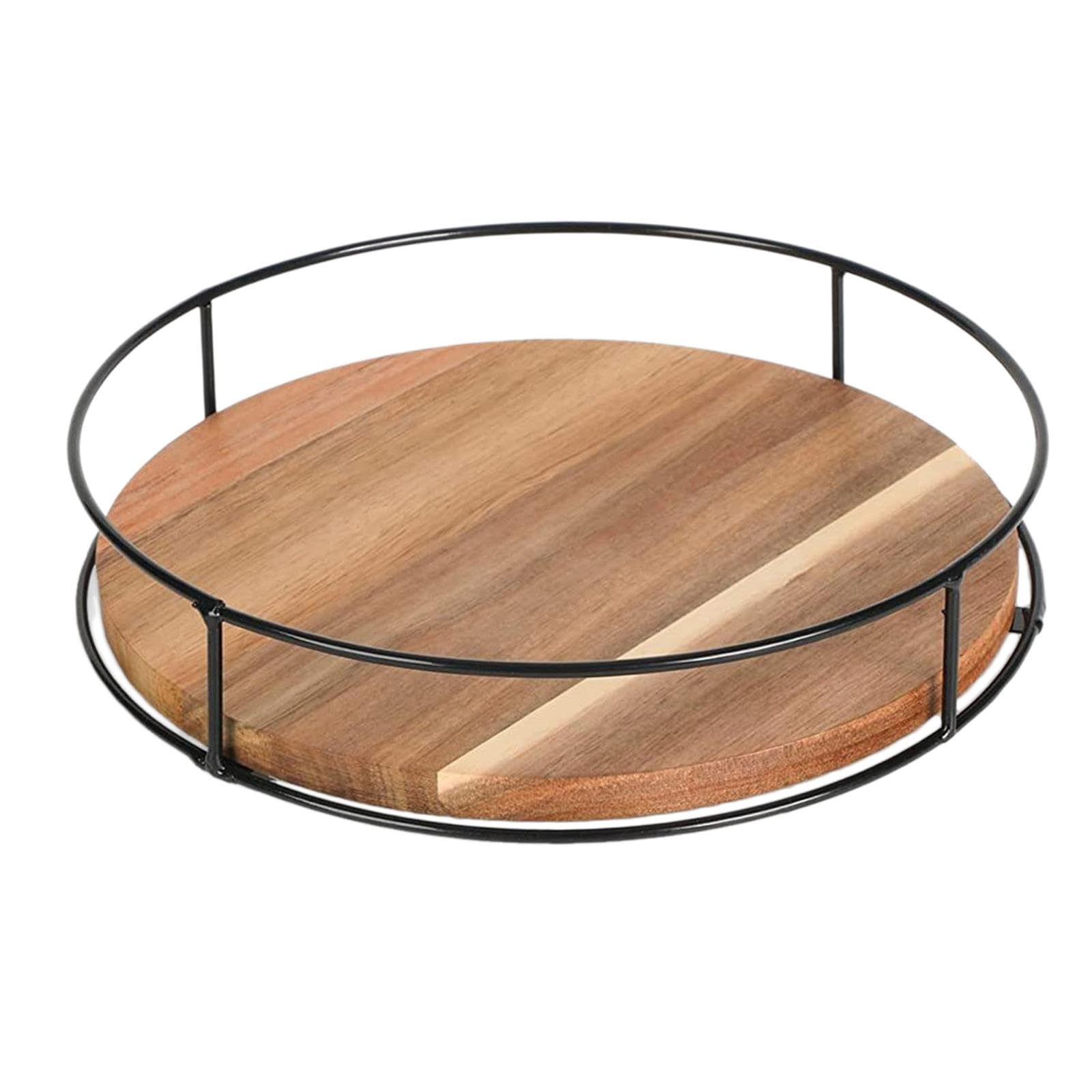 The Style Sutra Wooden Turntable Tray Decorative Spice Rack For Kitchen Refrigerator Cabinet 10Inch
