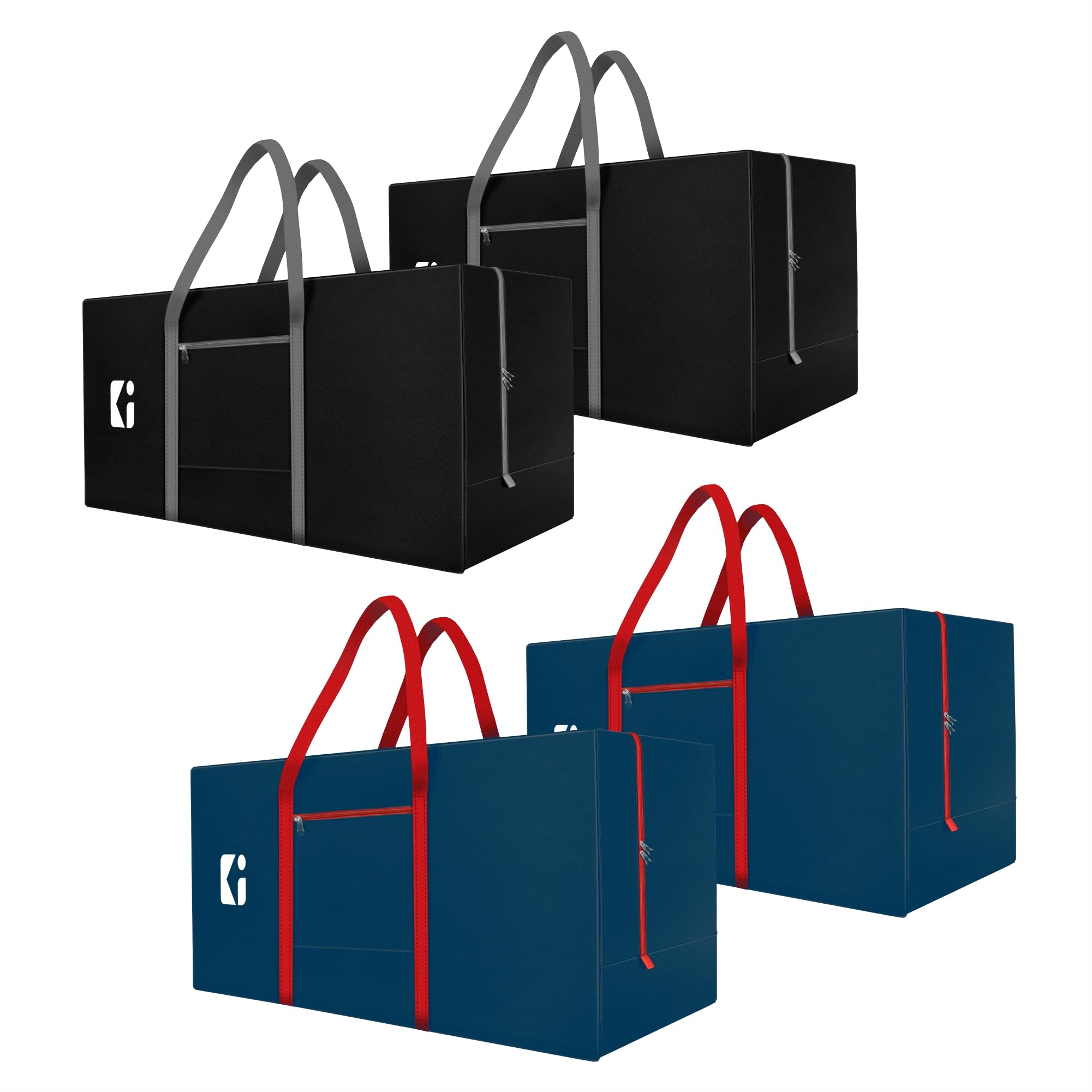 Urbane Home Pack Of 4 Durable (2 Compartments) Storage Bags For Clothes Large With Zip | Packers & Movers Under Bed Storage Orga