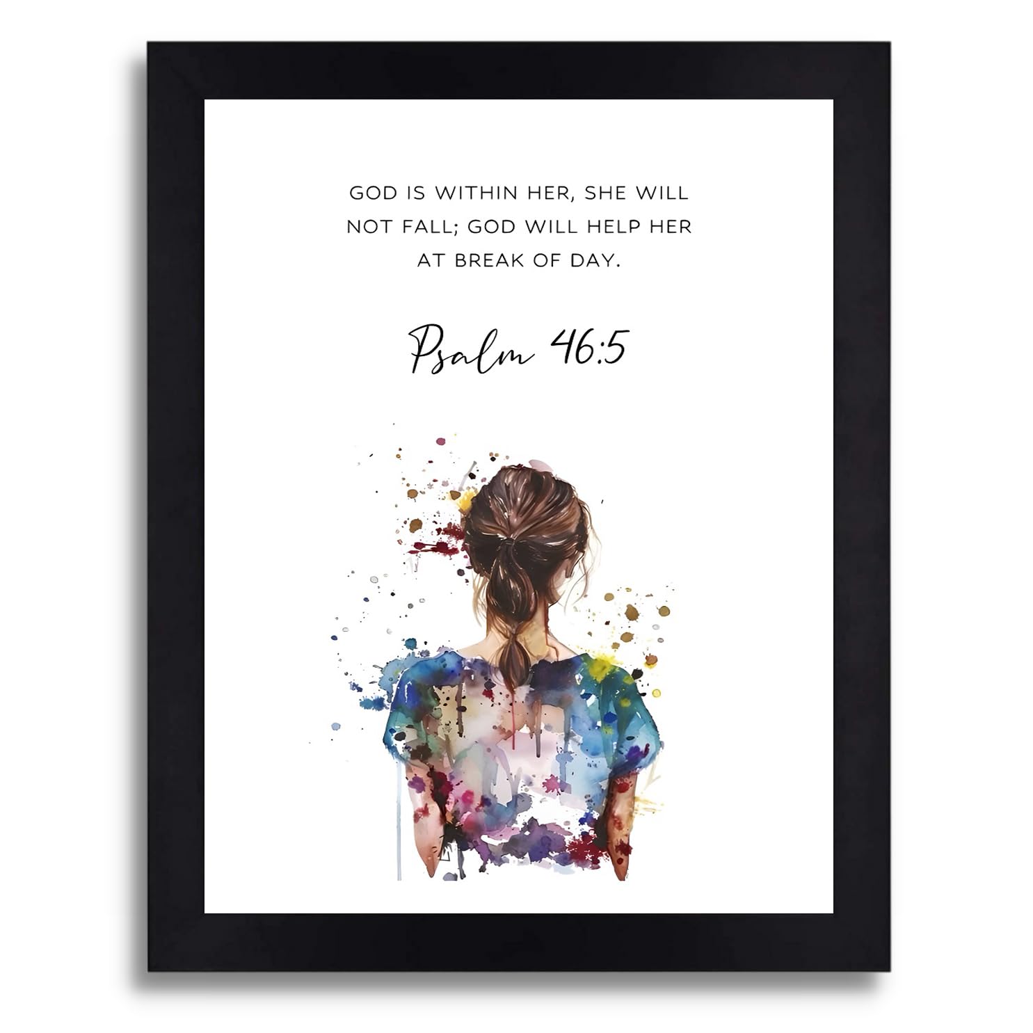 Interio Crafts Psalm 46:5 Christian Picture Print Christian Gift Quotes Poster For Women Girl Bedroom Decor Home Decor Bible Ver